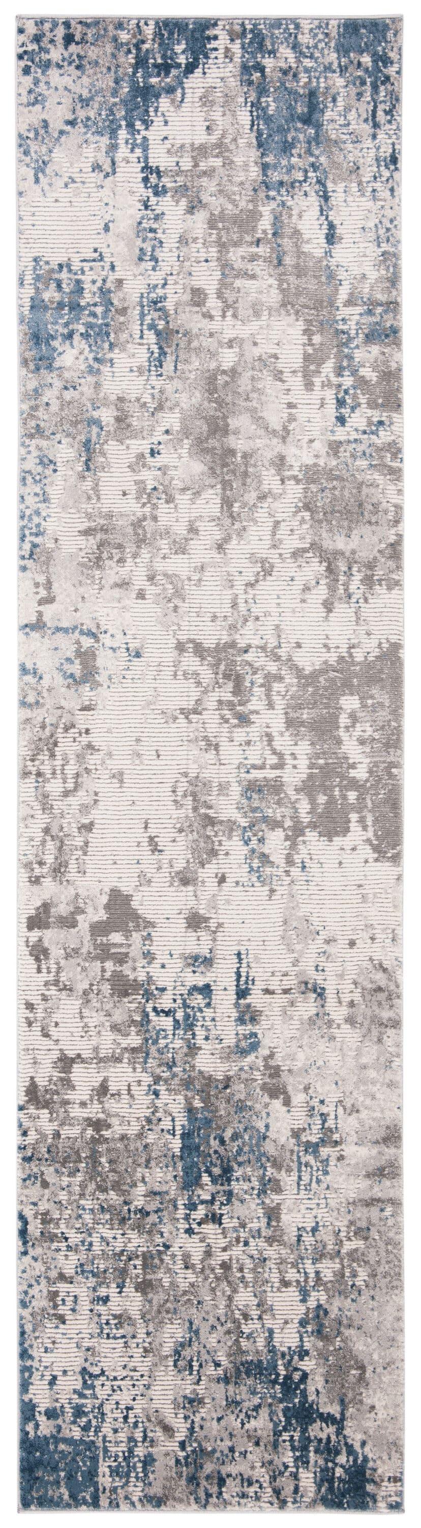 Invista INV481 Power Loomed Runner Rug - Grey/Blue - 2'x8' - Safavieh.