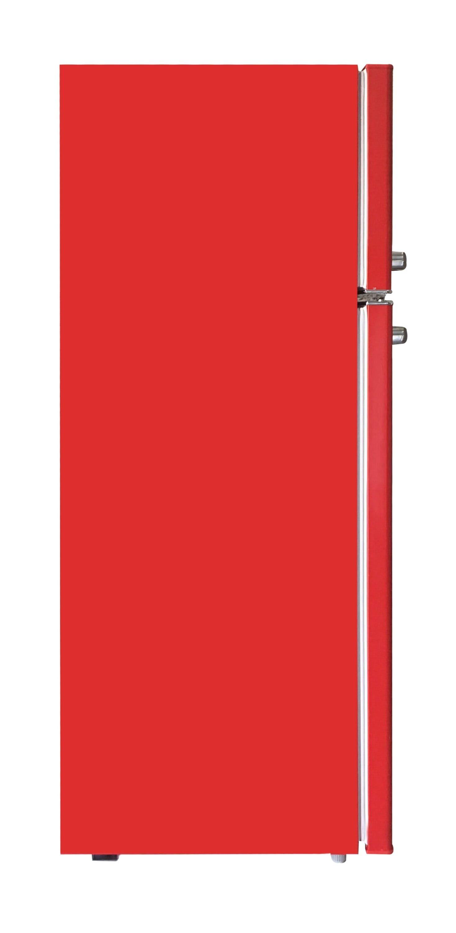 Frigidaire 7.5 cu ft Retro Freestanding Mini Refrigerator with Chrome Handle Red: ETL Listed, 2 Glass Shelves, 1-Year Warranty