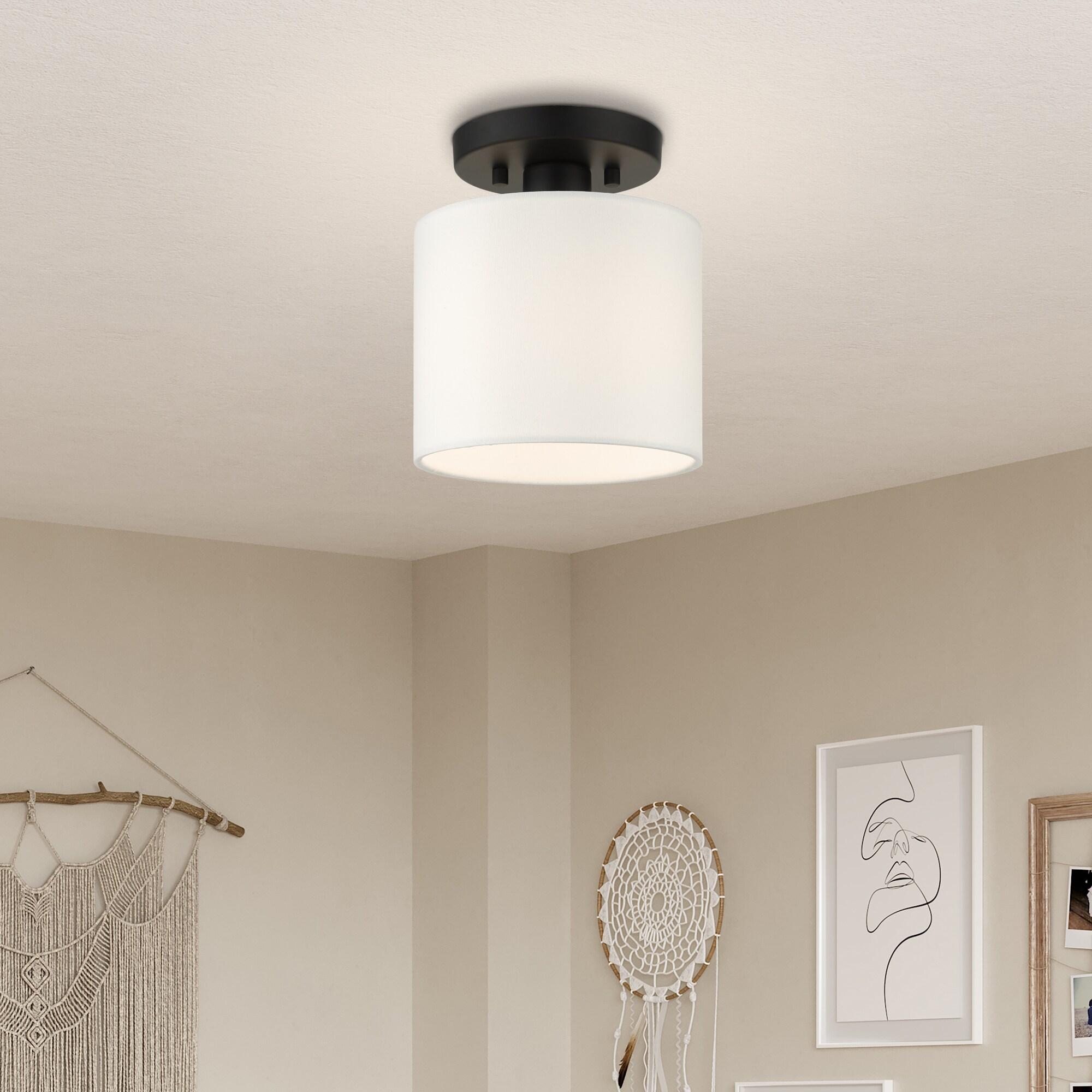 Livex Lighting Meridian 1 - Light Semi-Flush Mount in  Black