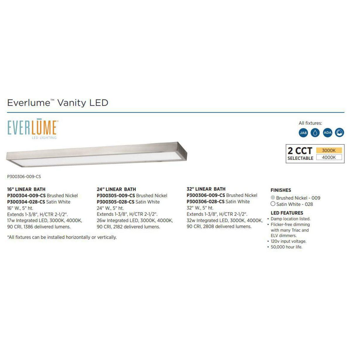 Progress Lighting P300304-Cs Everlume 16" Wide Led Flush Mount Ceiling Fixture Or Wall