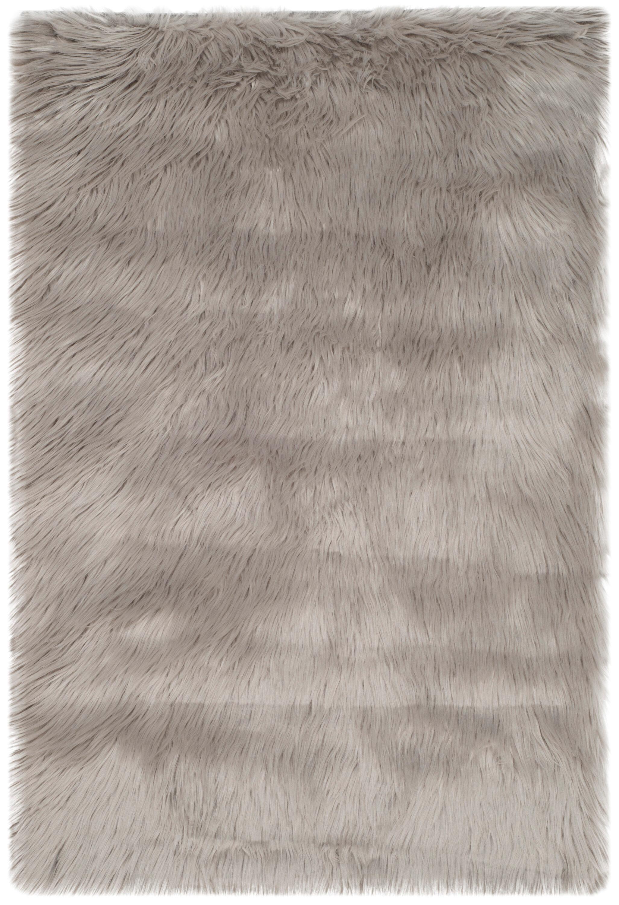 SAFAVIEH Faux Sheep Skin Vesna Solid Area Rug, Grey, 2' x 3'