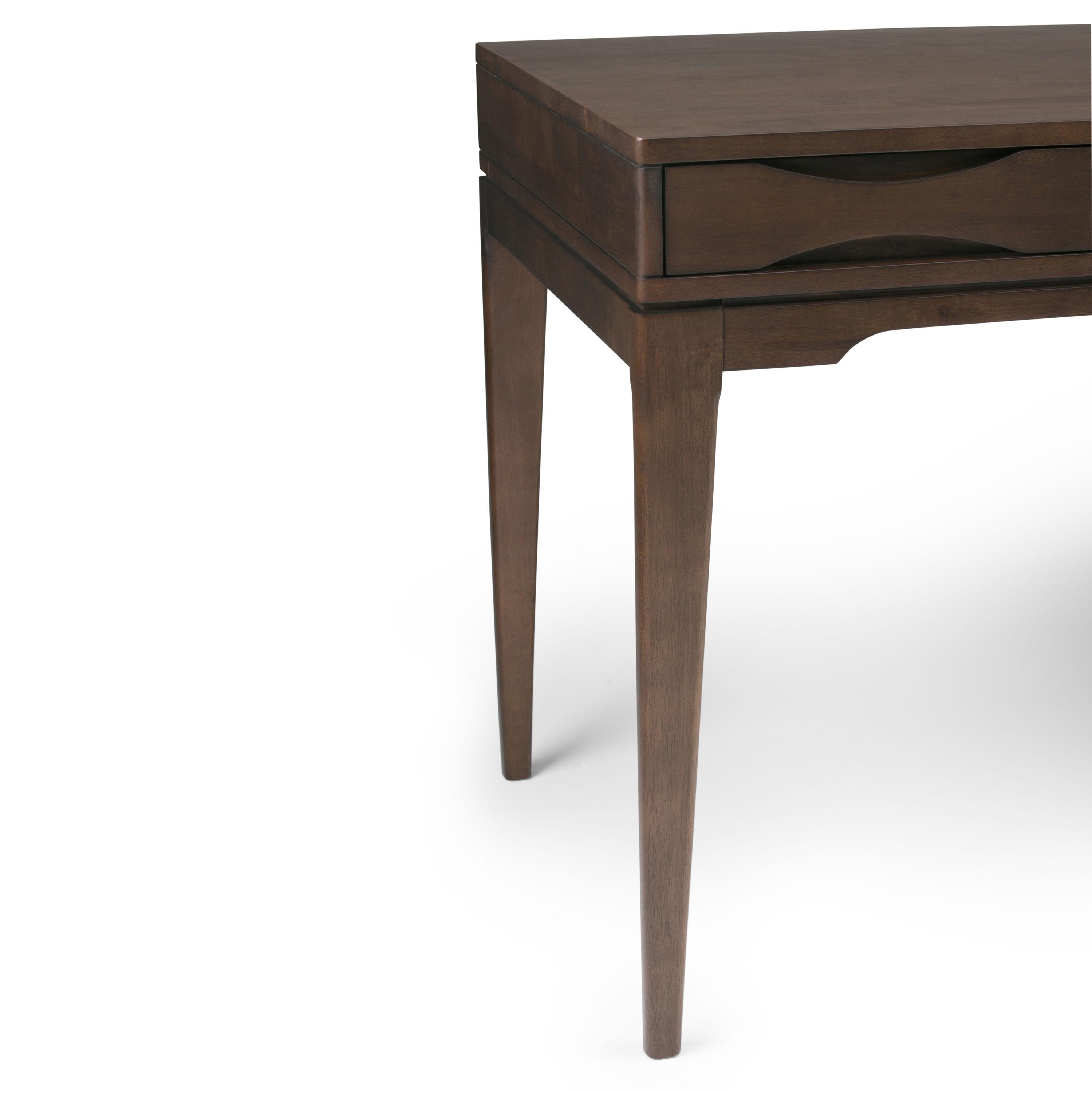 Simpli Home Harper Solid Wood Desk, Contemporary Style with Keyboard Tray and Storage