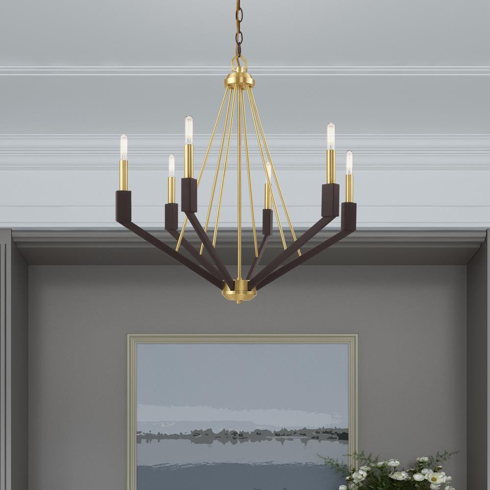 Livex Lighting Beckett 6 - Light Chandelier in  Satin Brass/Bronze