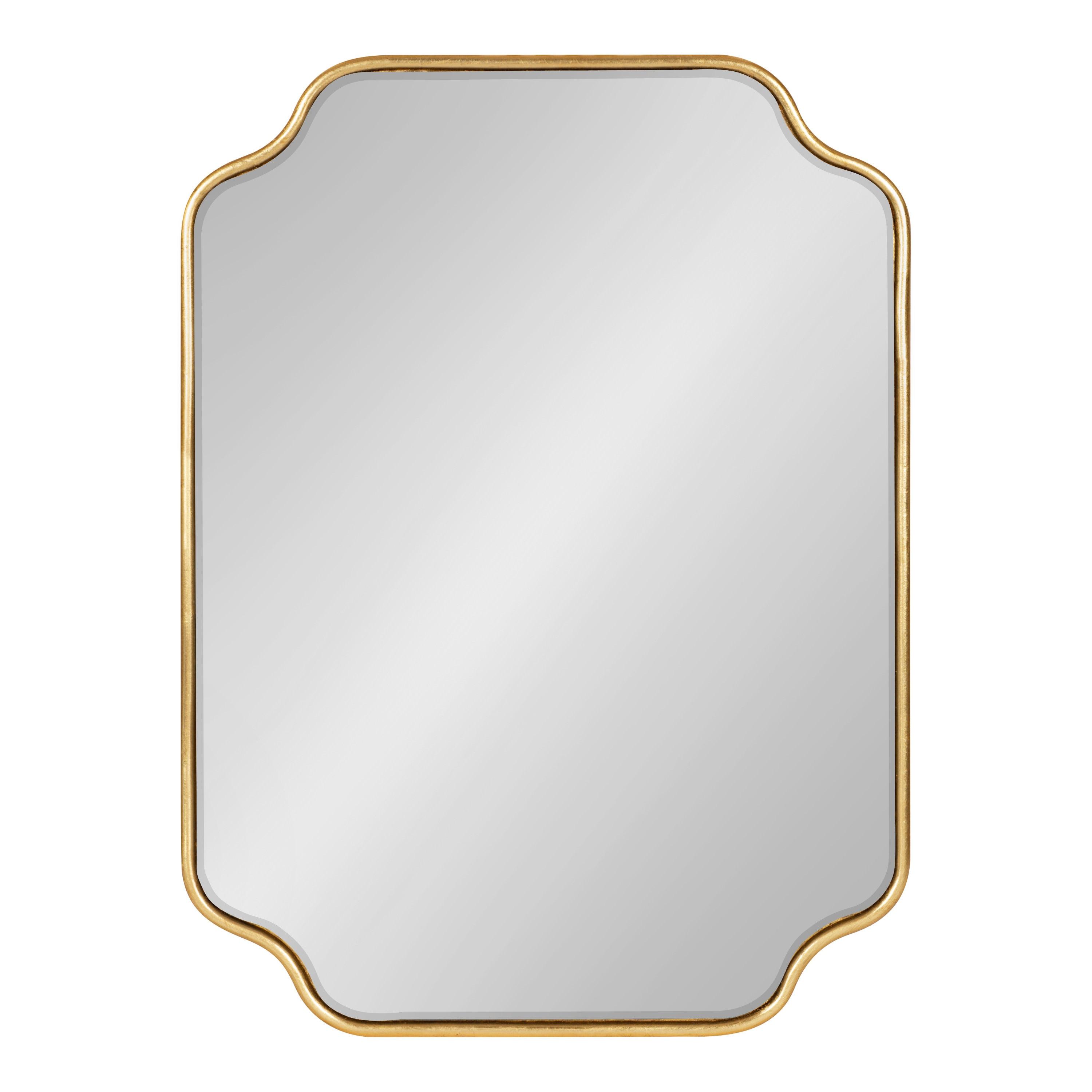 Kate and Laurel Plumley Glam Scalloped Wall Mirror, 18 x 24, Gold, Transitional Mirror Wall Decor