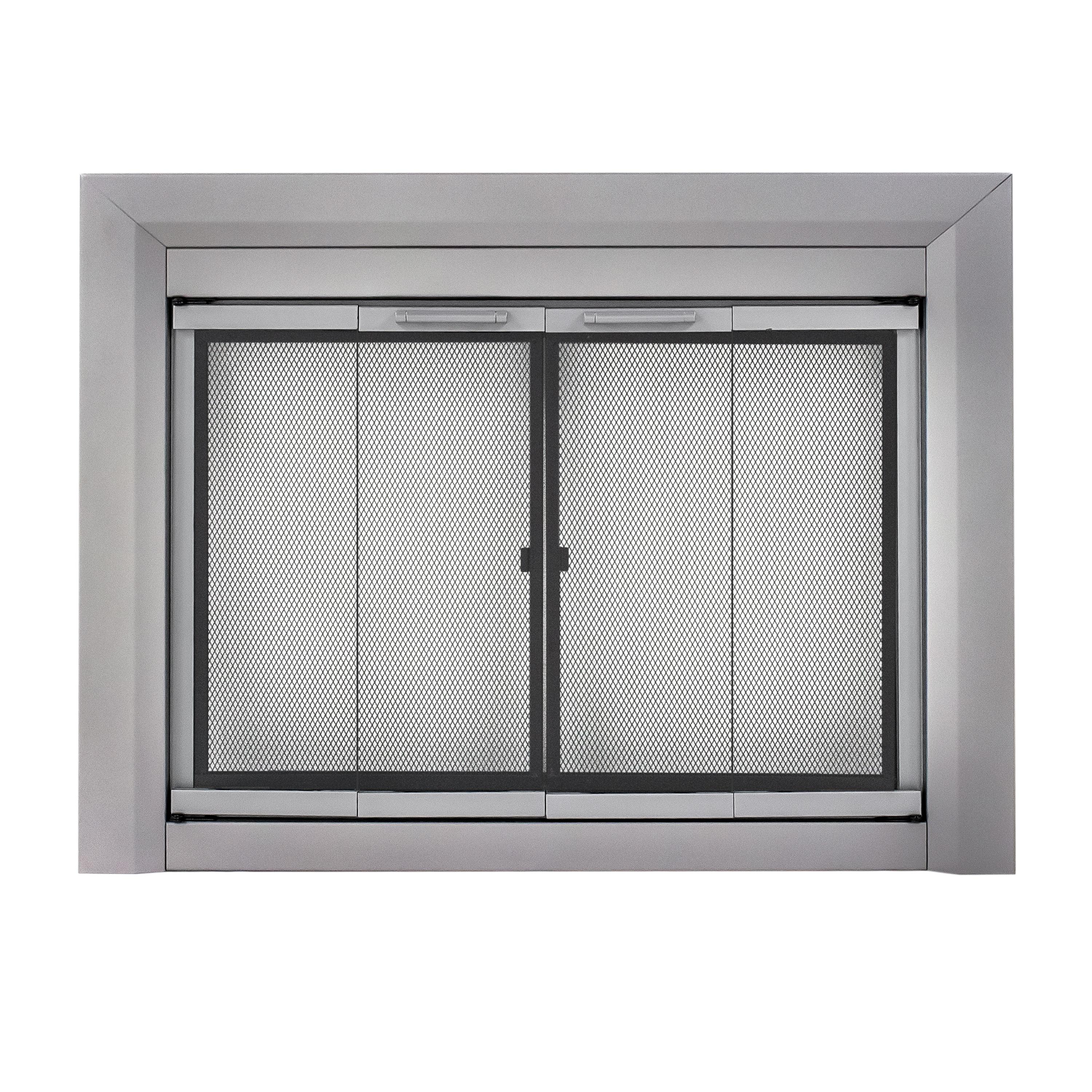 Clairmont Medium Skyline Nickel Fireplace Glass Doors