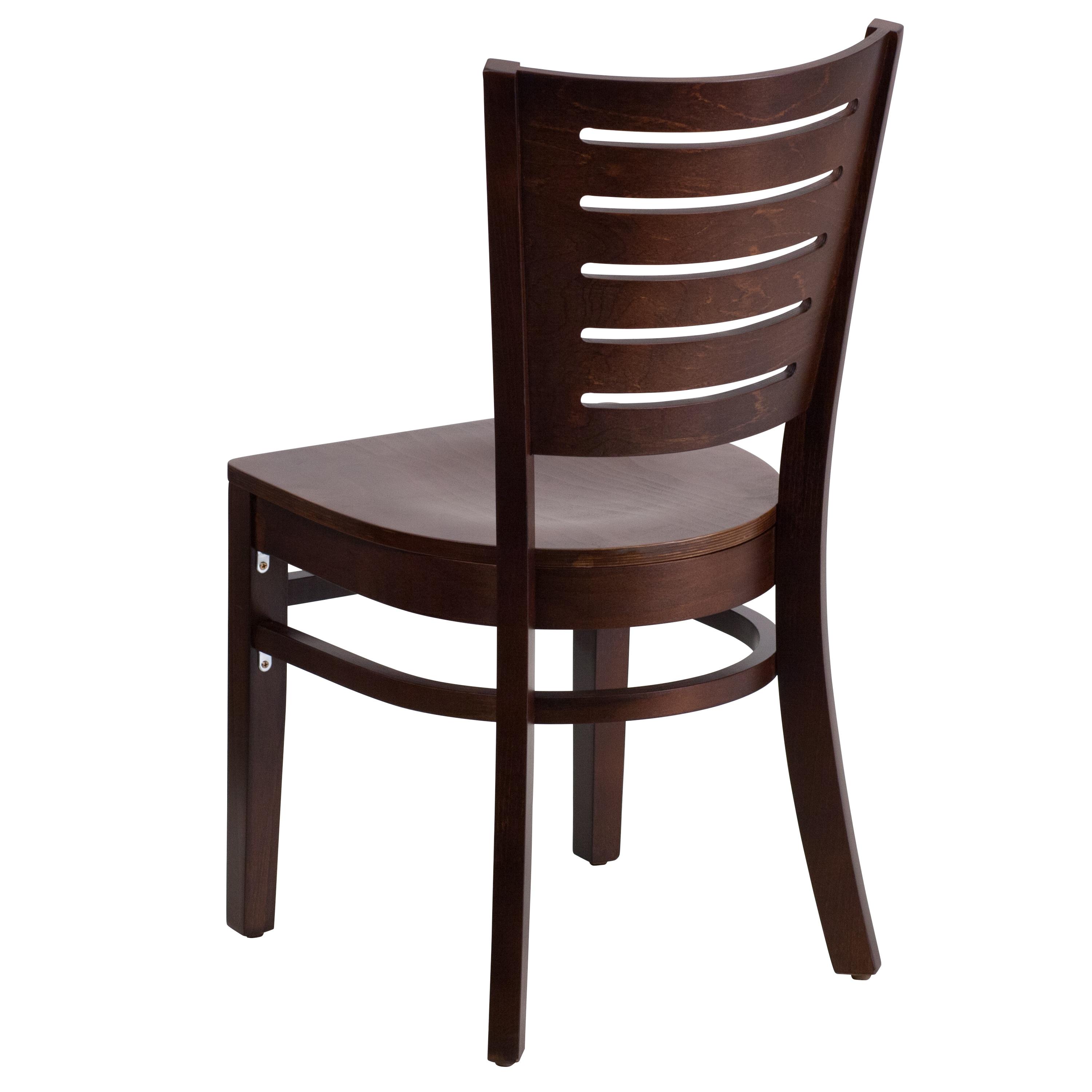 Flash Furniture Darby Series Slat Back Walnut Wood Restaurant Chair