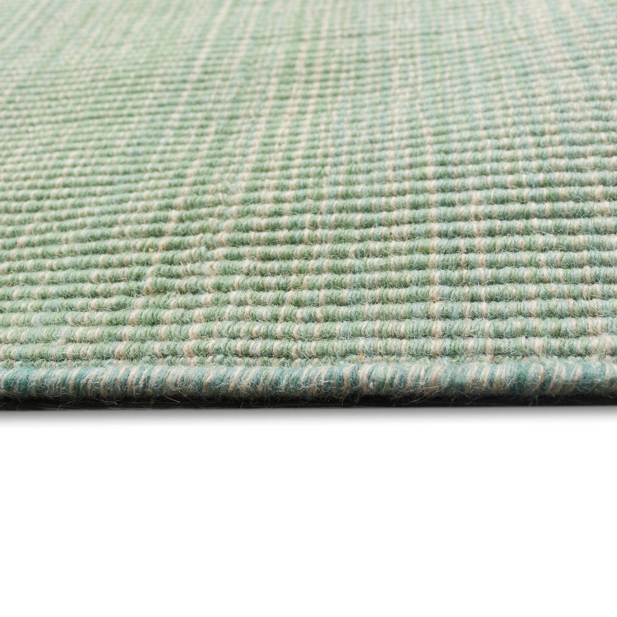 Satsuma Striped Handmade Hand-Loomed Wool Aqua Area Rug
