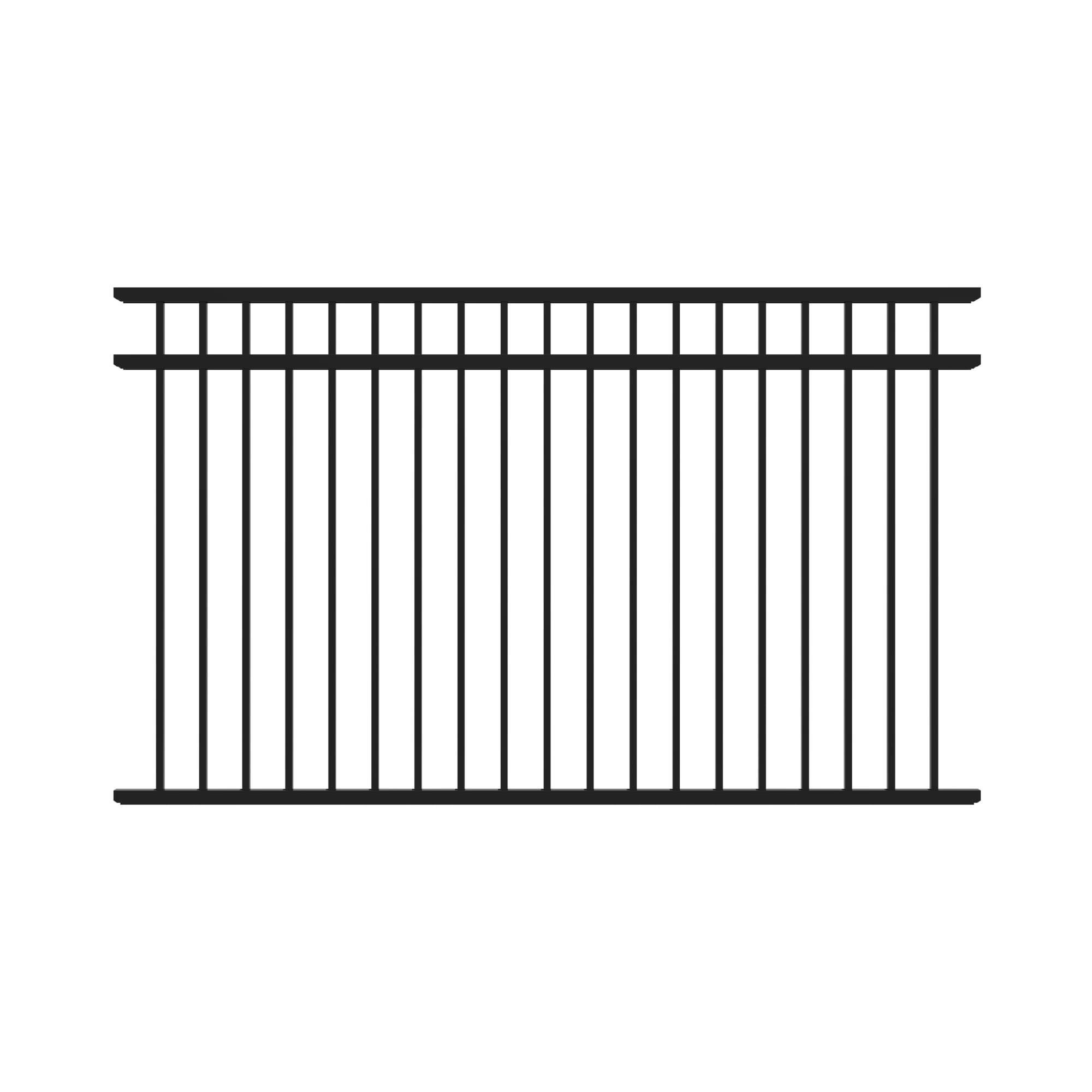 Fortress Building Products A2 4.5-ft H x 8-ft W Gloss Black Aluminum Flat Top and Bottom Fence Panel for Pool Application