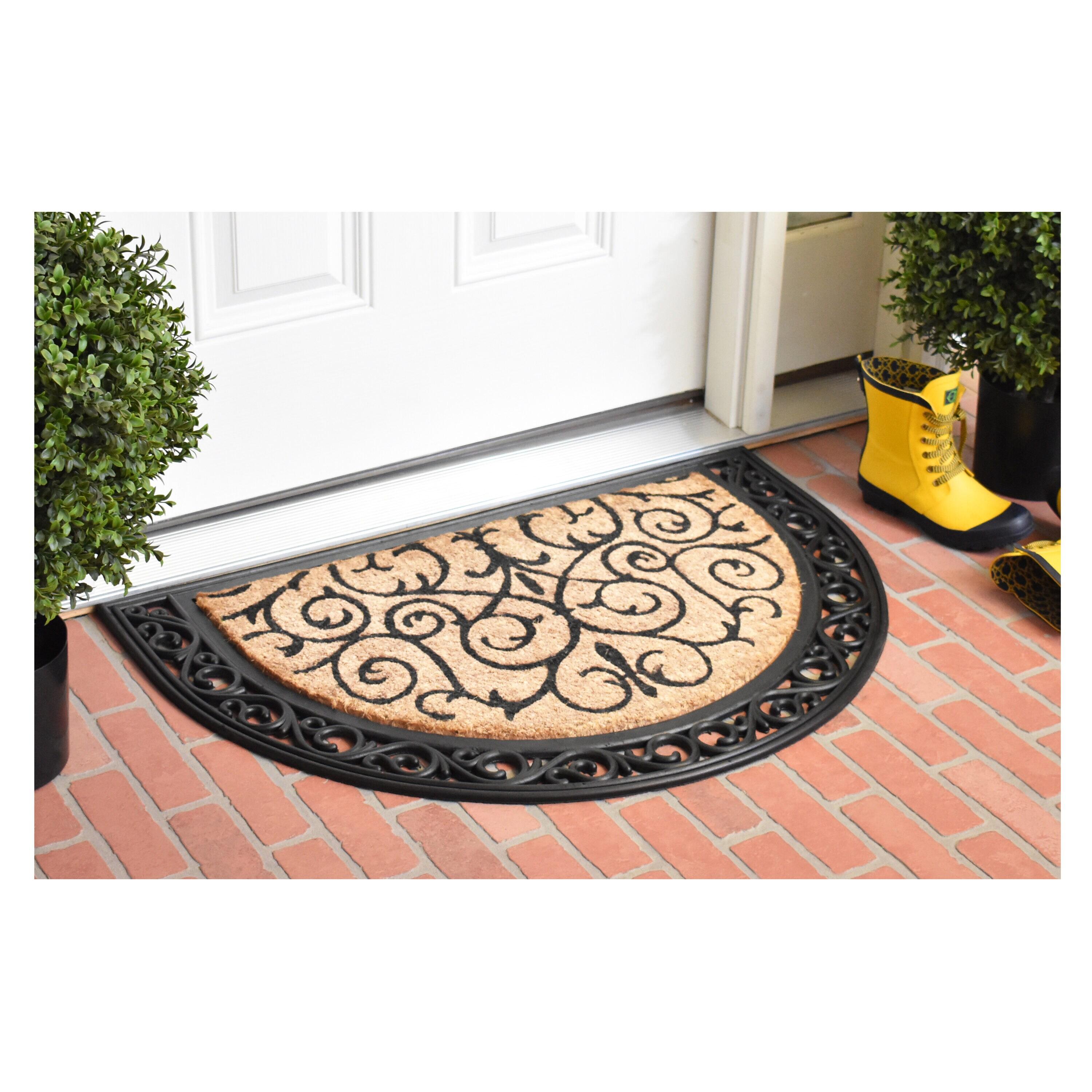 Home & More   Coir & Rubber Ornate Scroll Doormat