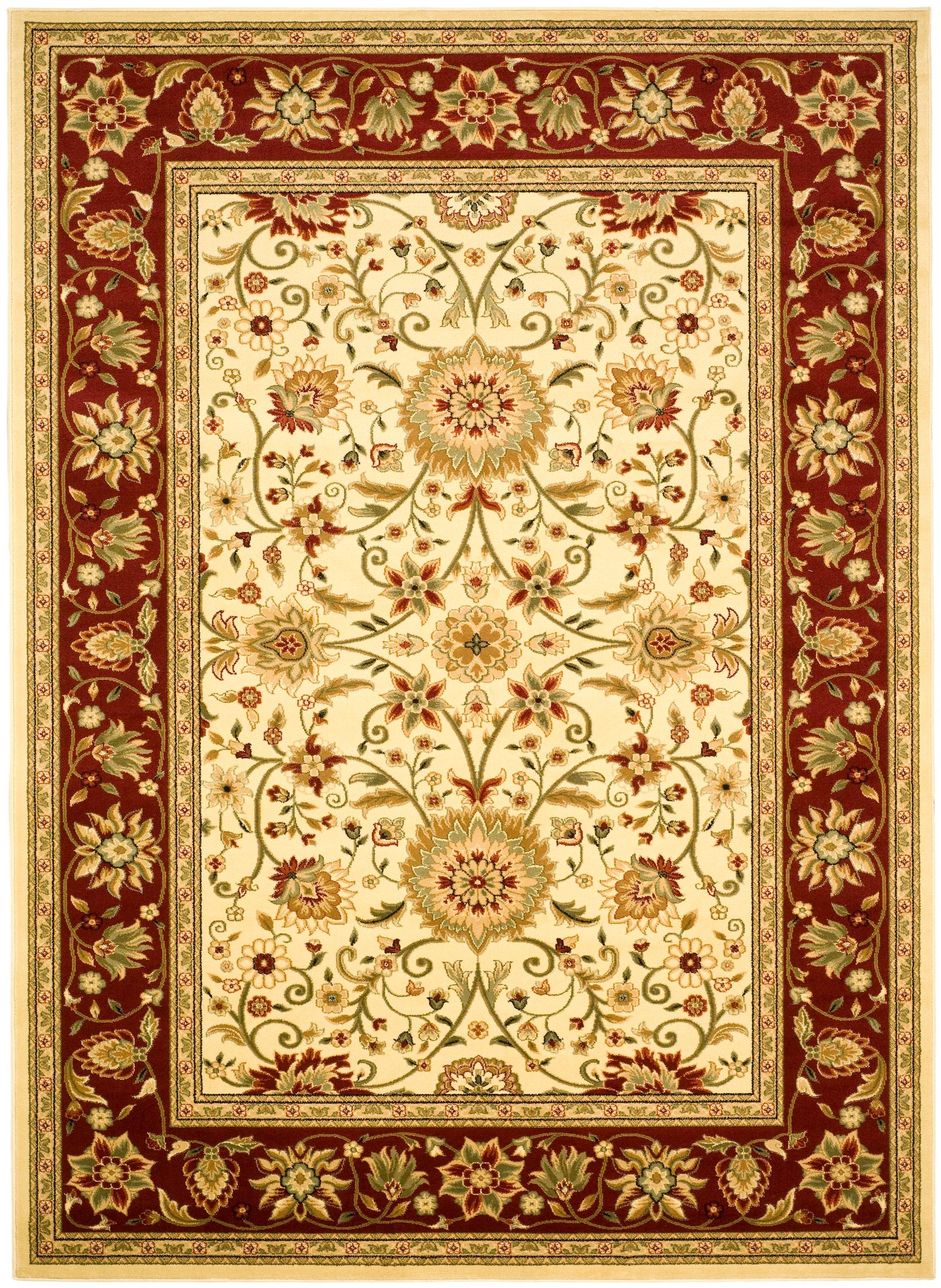 Lyndhurst LNH212 Power Loomed Area Rug - Ivory/Red - 5'3"x7'6" - Safavieh.