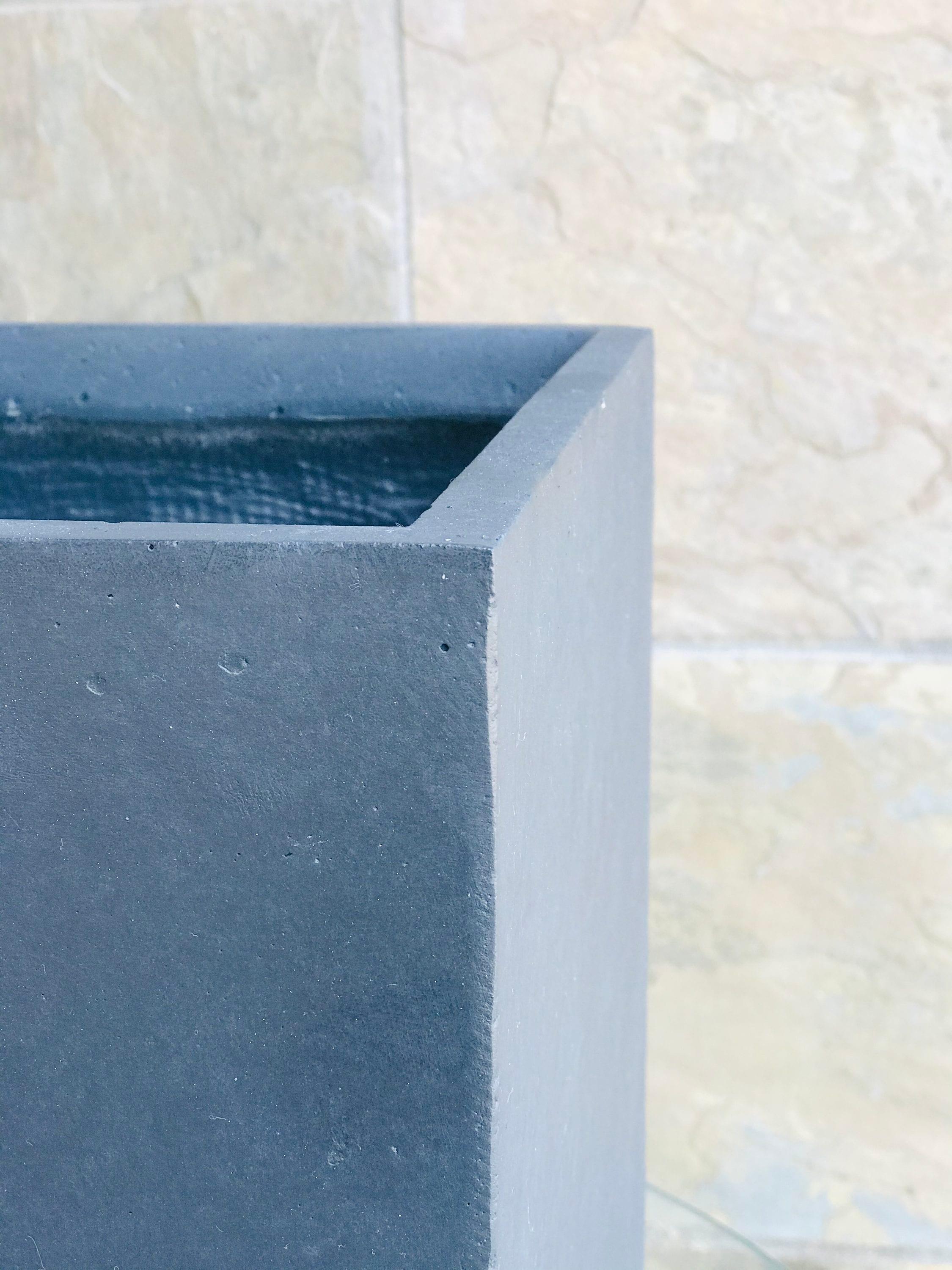 Rosemead Home & Garden, Inc. 24" x 11" Rectangular Kante Lightweight Modern Tall Outdoor Planter Charcoal