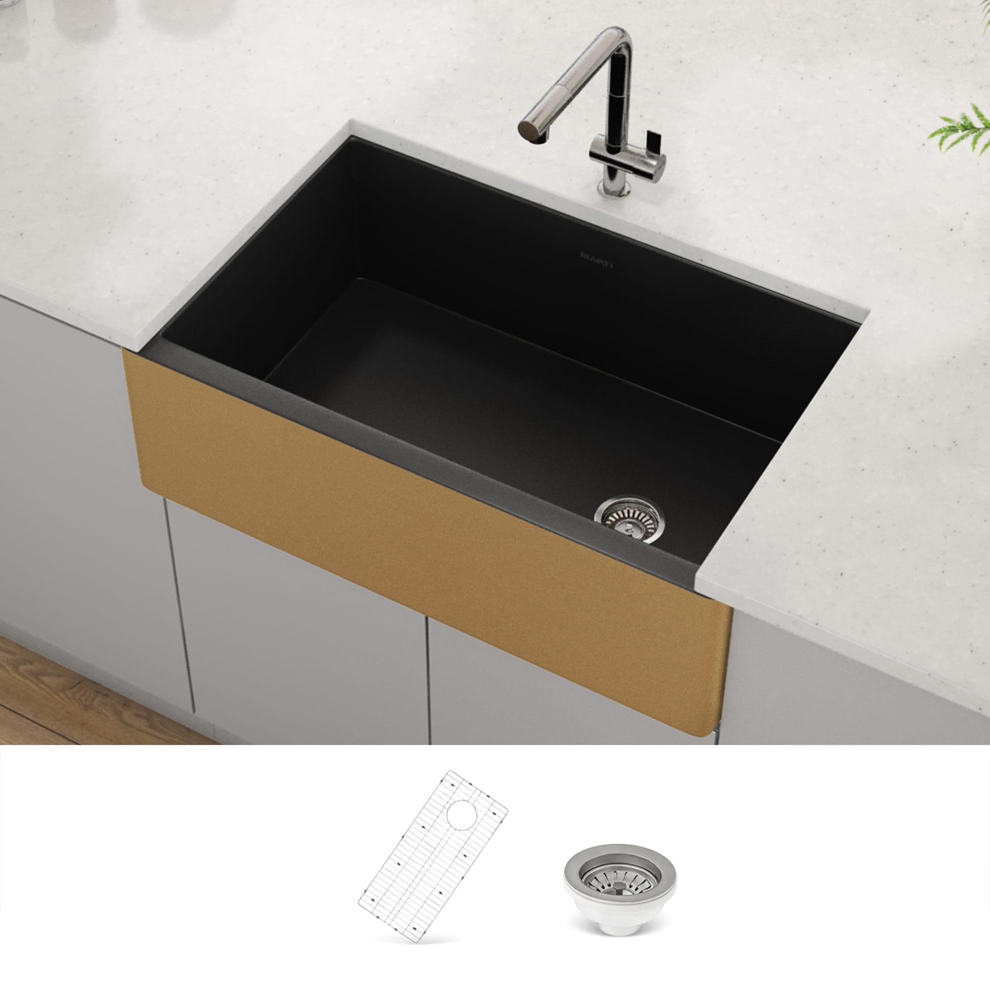 Ruvati 30-inch Fireclay Modern Farmhouse Kitchen Sink Single Bowl