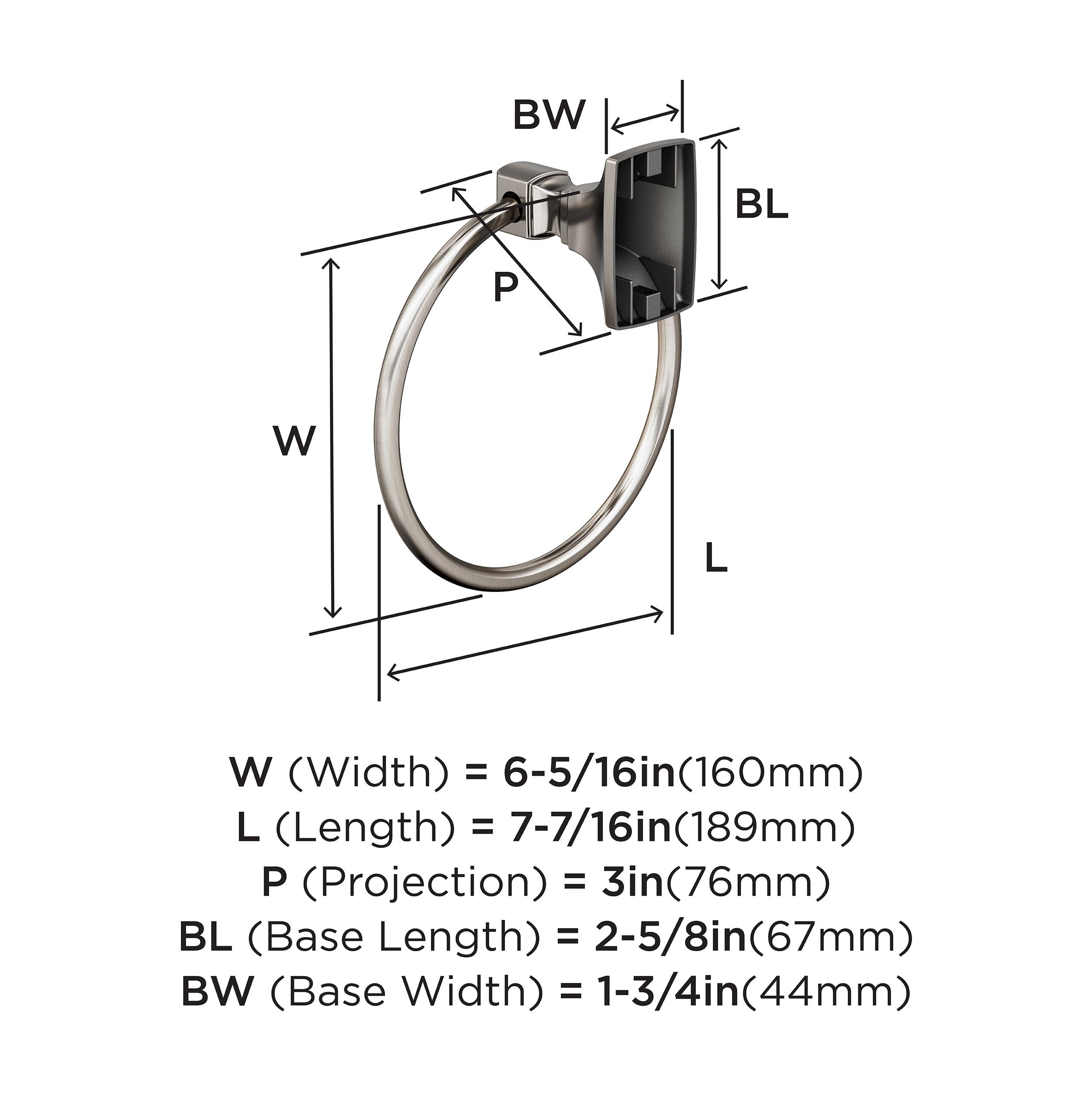 Amerock Highland Ridge Brushed Nickel Closed Towel Ring