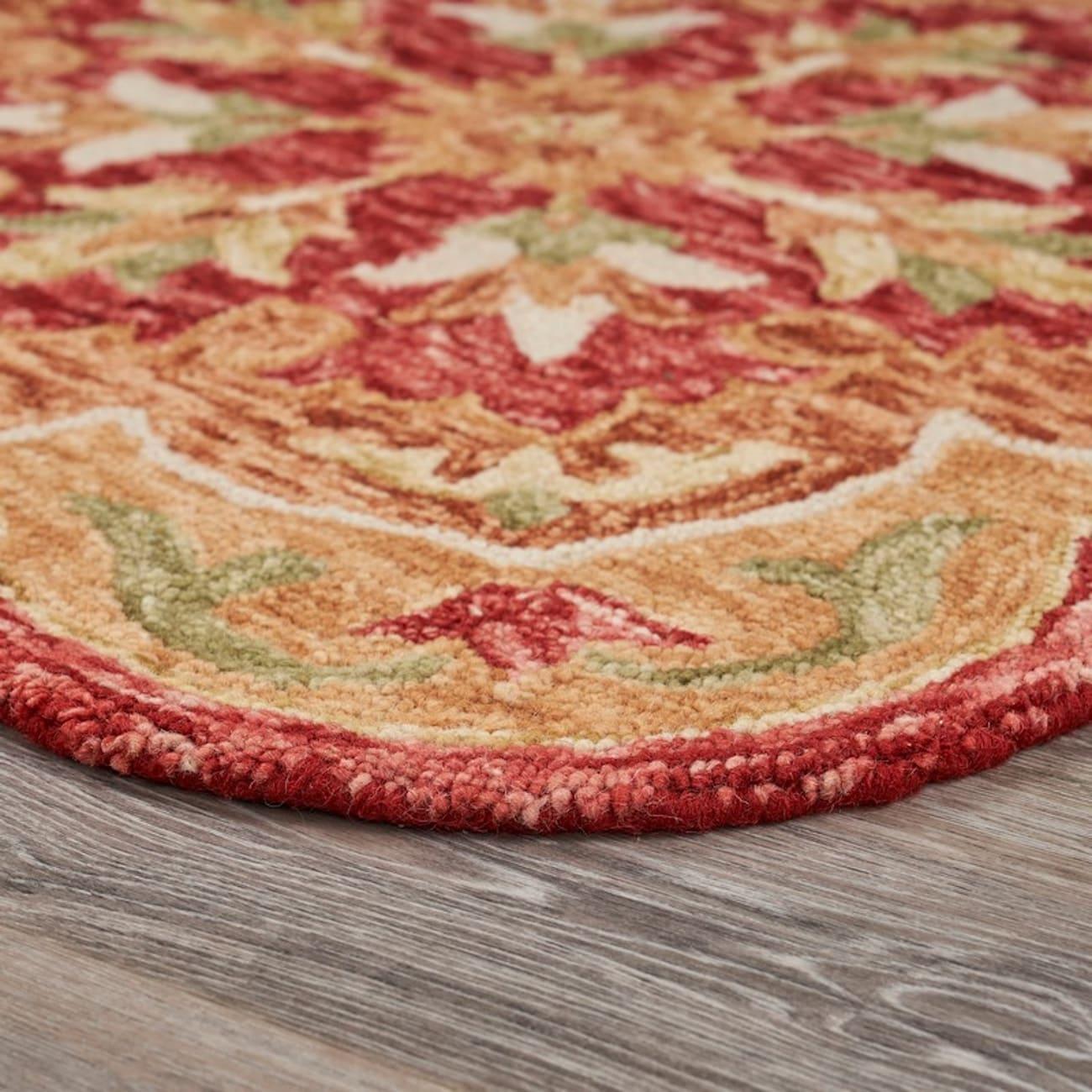 Ox Bay Rustic Floral Wool Tufted Indoor Area Rug, Red / Multi-color, 6 ft.