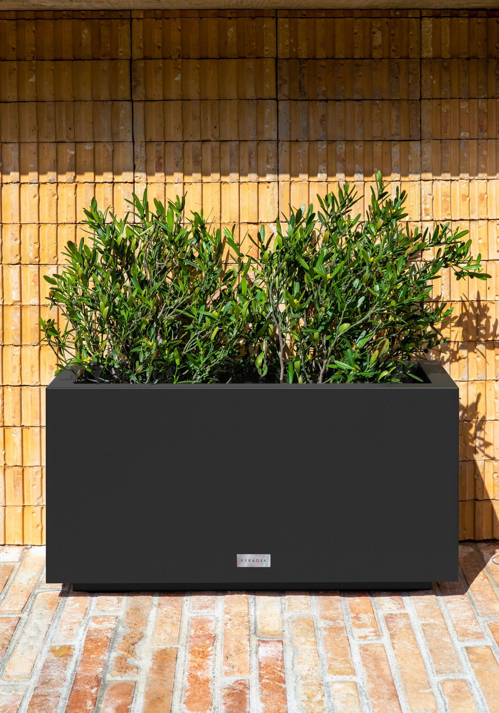 Veradek Block Series Long Box Small 25" Plastic Planter - Black