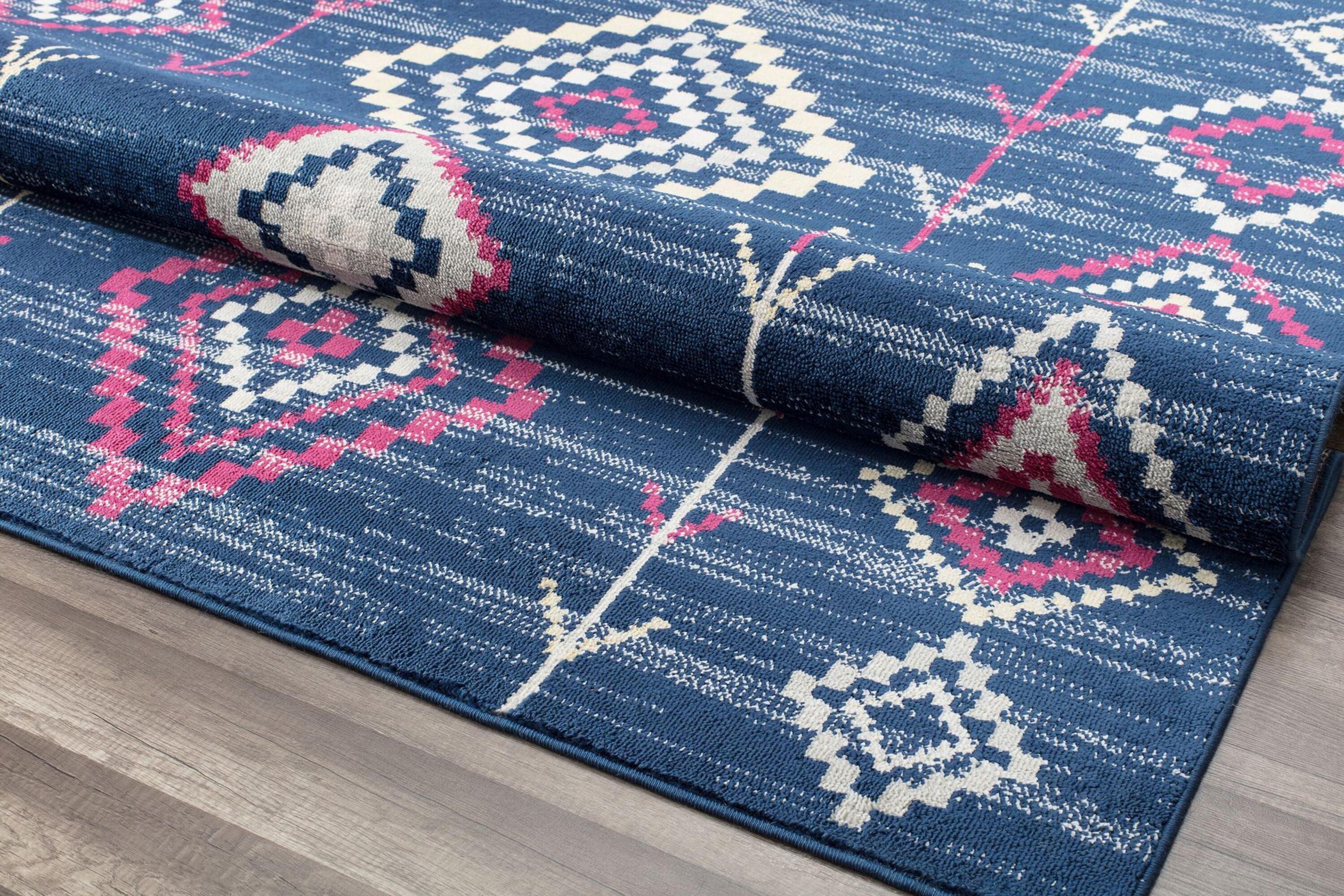 Bodrum Tribal Native Navy Area Rug