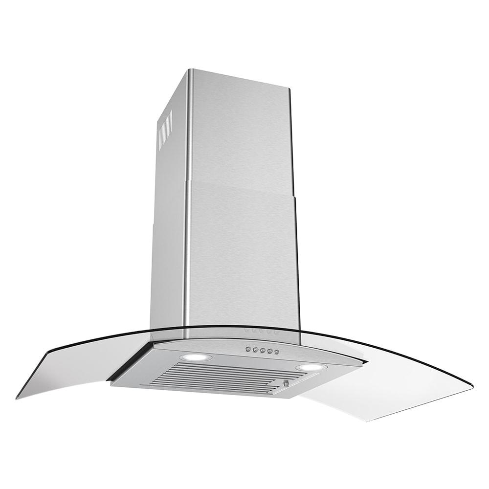 Streamline Largo 36" 220 Cubic Feet Per Minute Ductless Wall Mount Range Hood with Baffle Filter and Light Included