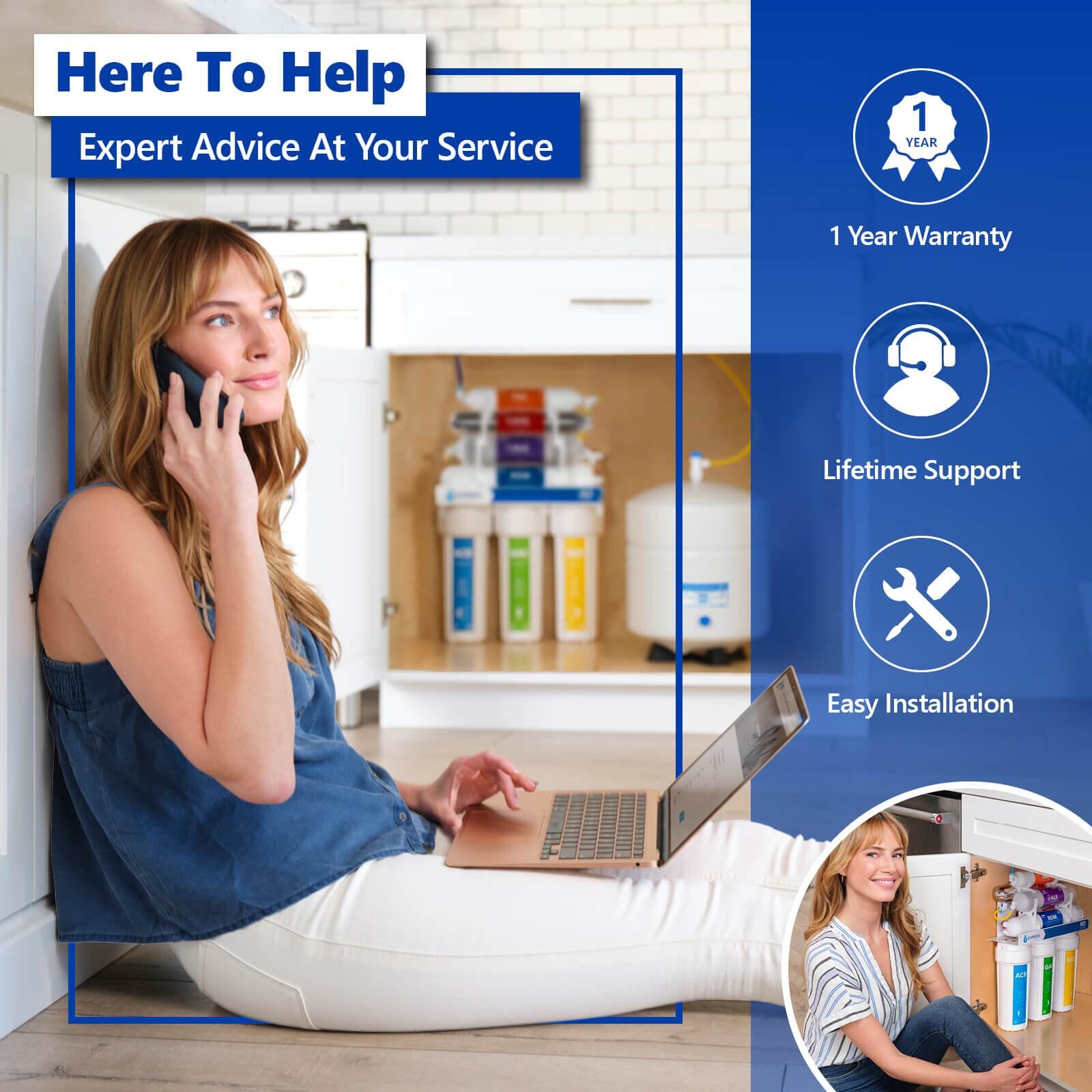 Express Water UV Reverse Osmosis Water Filtration System – 11 Stage UV Water Filter Deluxe Chrome Faucet & Tank – Under Sink Water Filter with Alkaline Filter for added Essential Minerals – 100 GDP