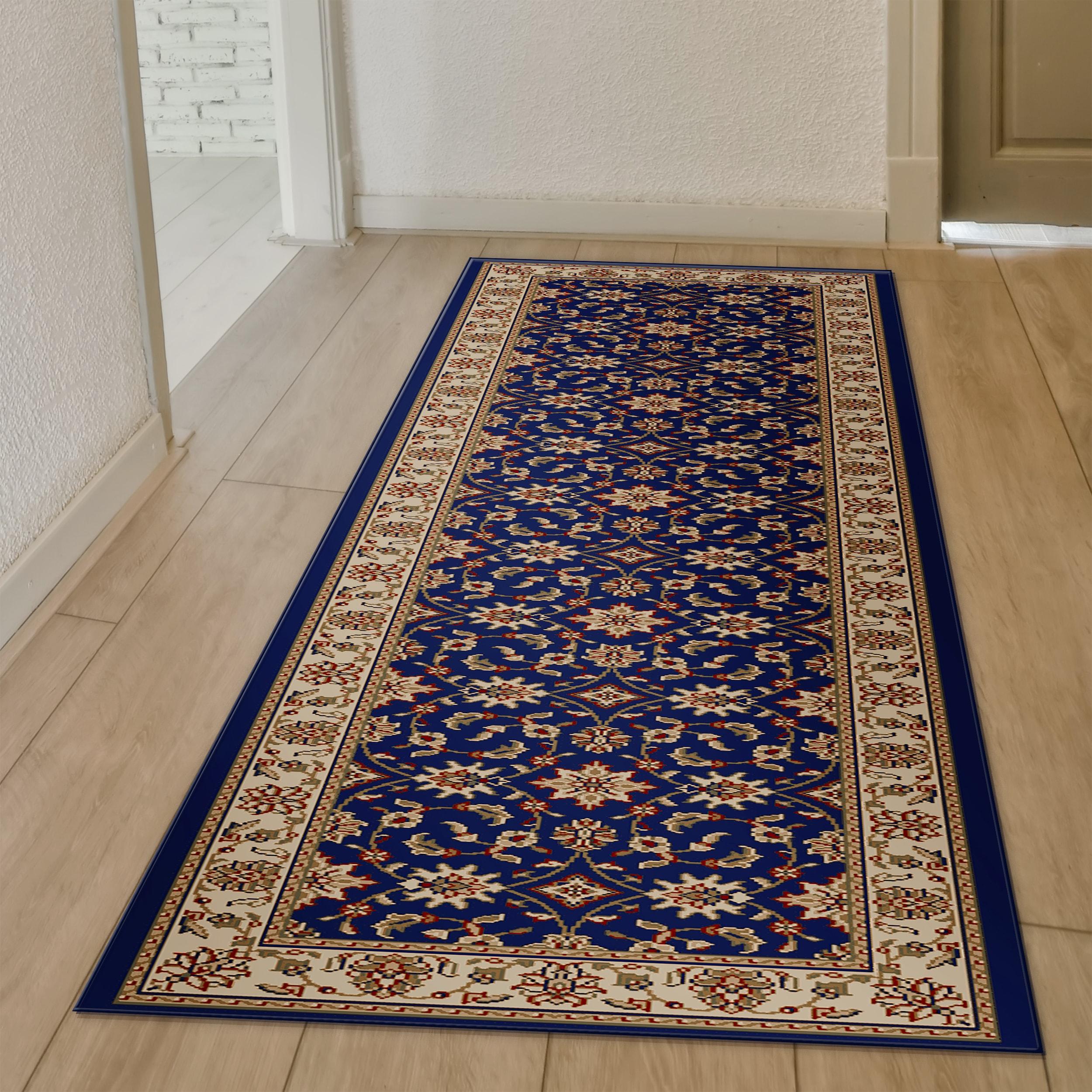 Radici Usa Como Area Rug 1592 Navy Blue Italian Bordered 2' 2" x 7' 7" Rectangle