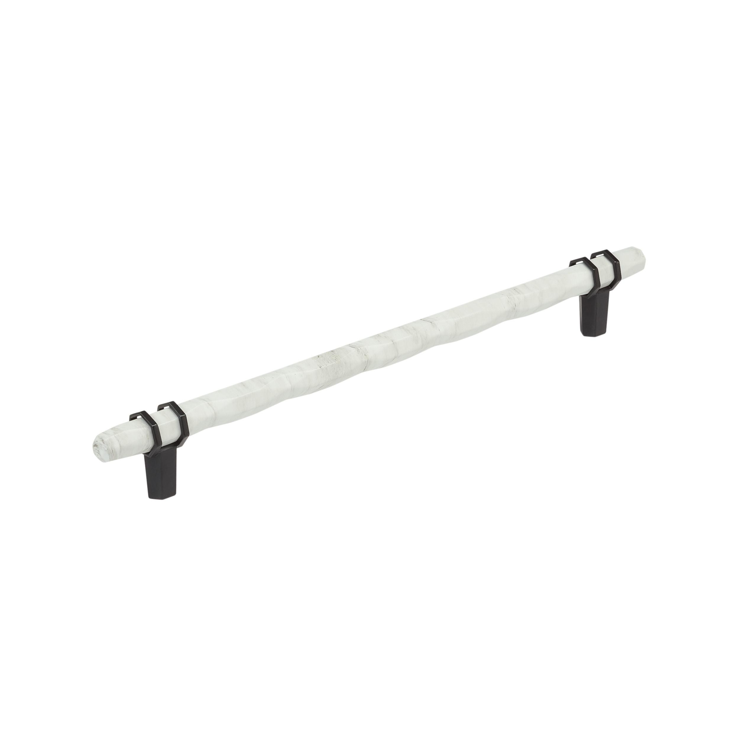 Marble White and Black Bronze 10-Inch Cabinet Pull Bar