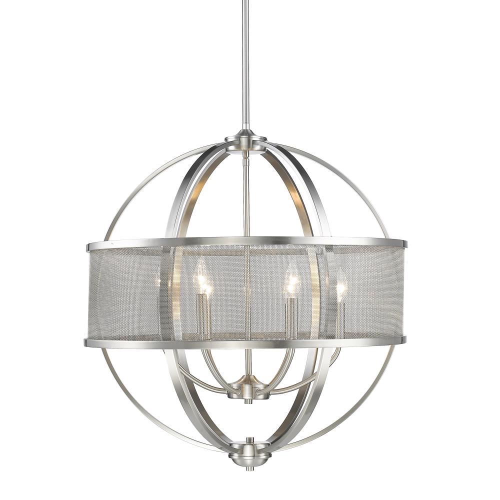 Golden Lighting Colson 6-Light Chandelier in Pewter with Pewter Shade