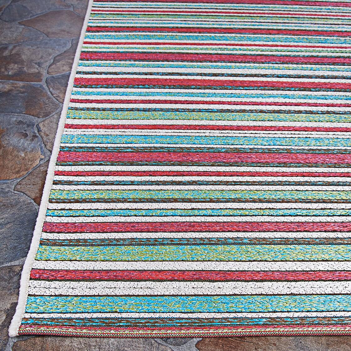 Couristan Cape Brockton Indoor / Outdoor Area Rug, Purple-Multicolor, 3'11" x 5'6"
