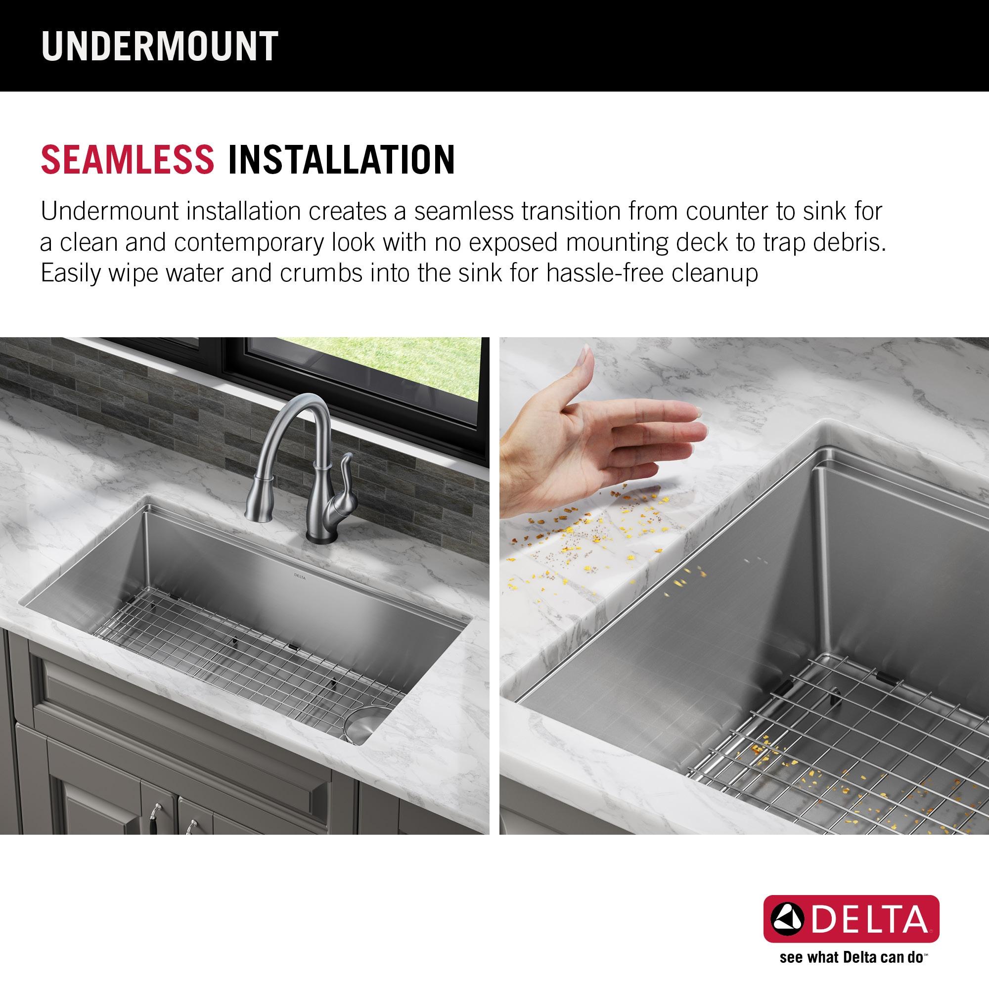 Delta Lorelai™ 32" LWorkstation Kitchen Sink Undermount 16 Gauge Stainless Steel Single Bowl