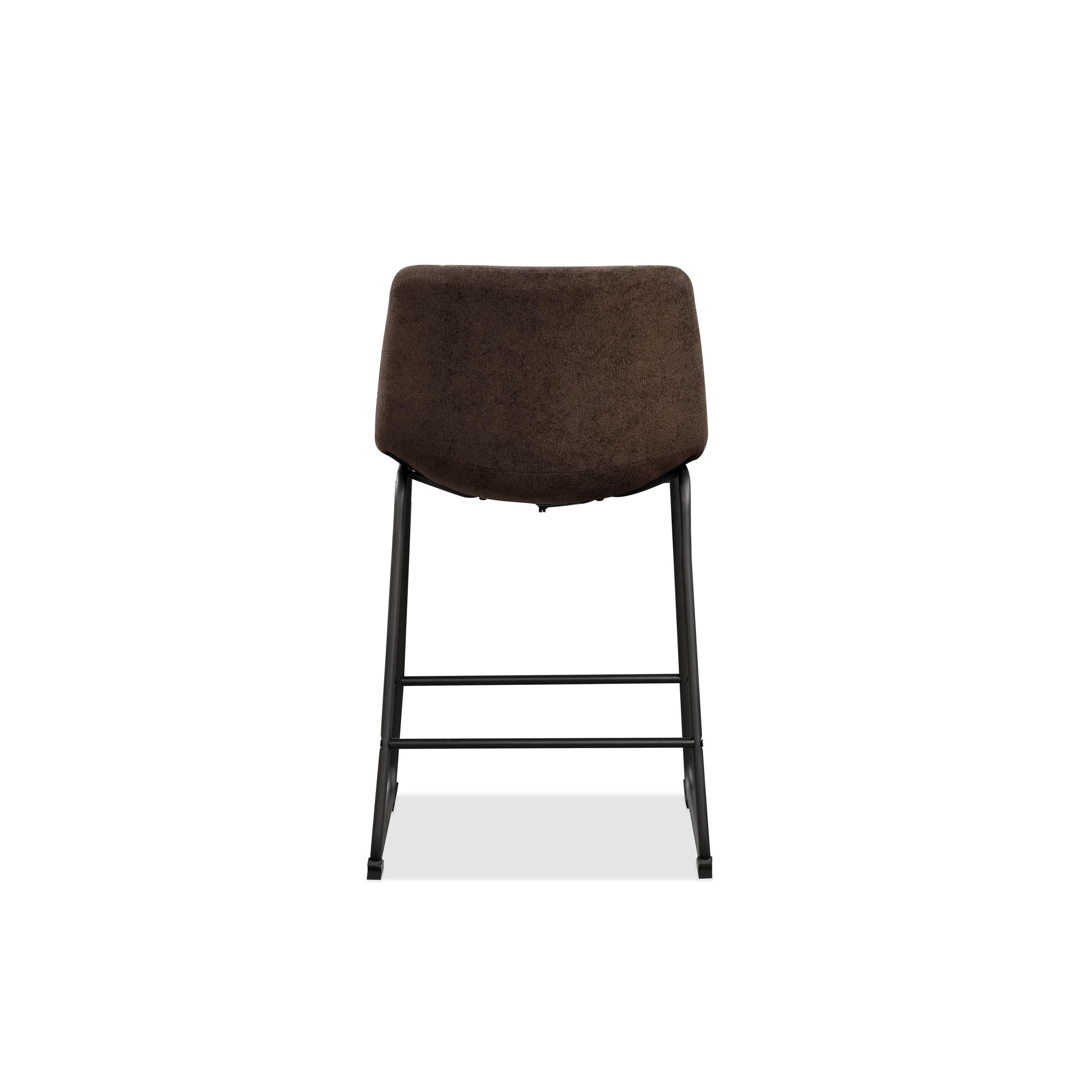 Furniture of America Perri Modern Chenille Counter Height Dining Chairs, Brown (Set of 2)