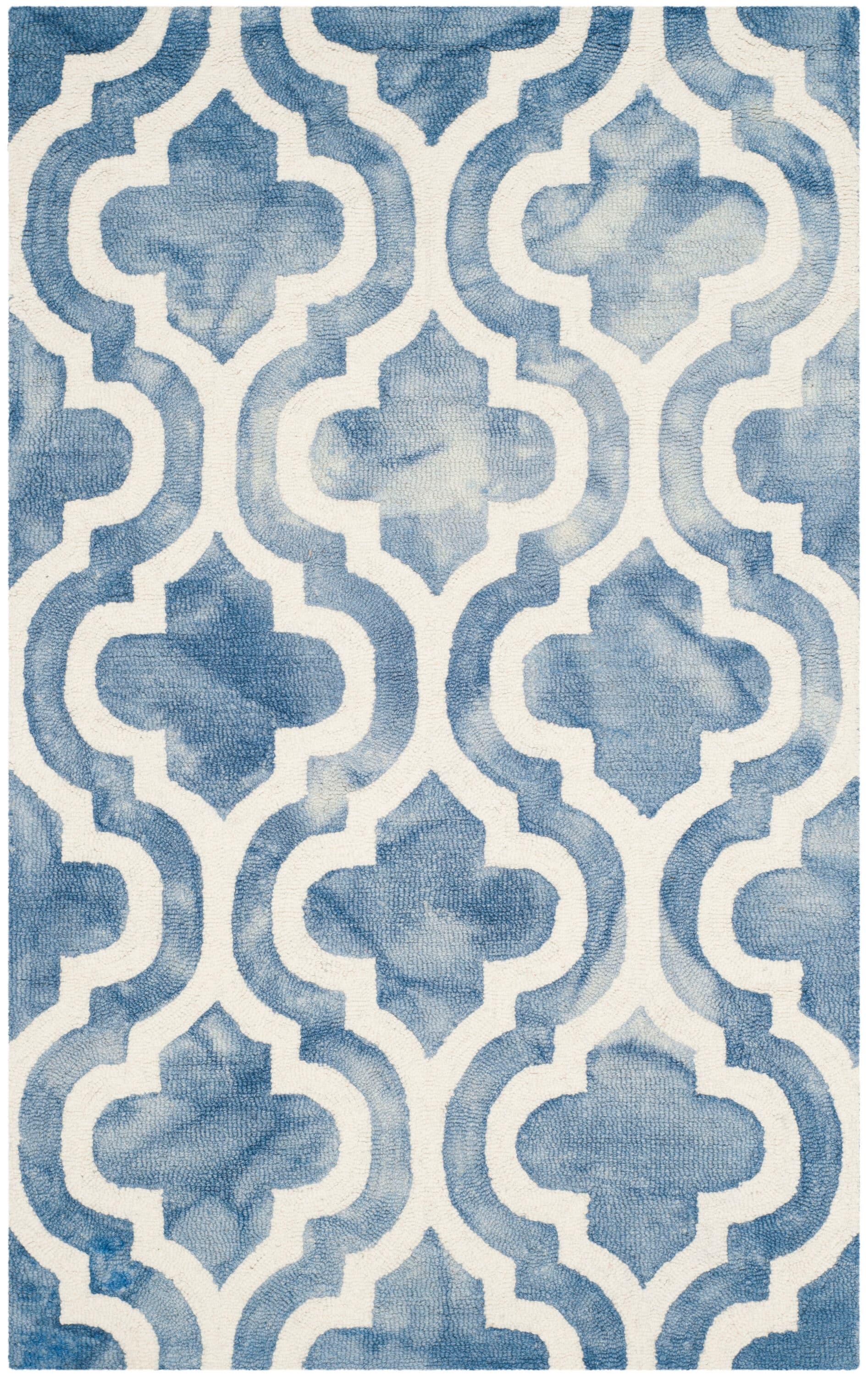 Dip Dye DDY537 Hand Tufted Indoor Accent Rug - Blue/Ivory - 3'x5' - Safavieh
