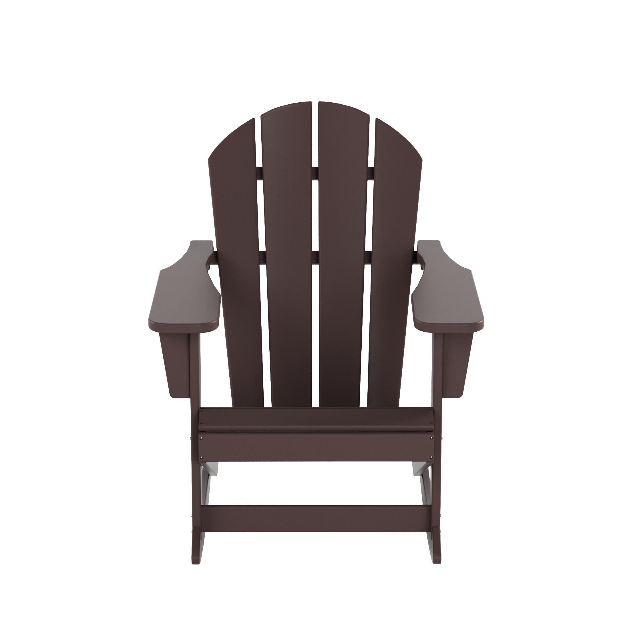 Polytrends  Laguna Hdpe All Weather Outdoor Patio Rocking Chair Dark Brown