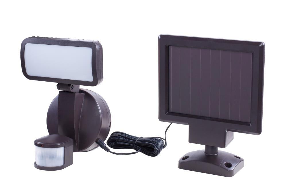 Utilitech 110-Degree 1-Head Bronze Solar Powered Integrated LED Motion-Activated Flood Light with Timer