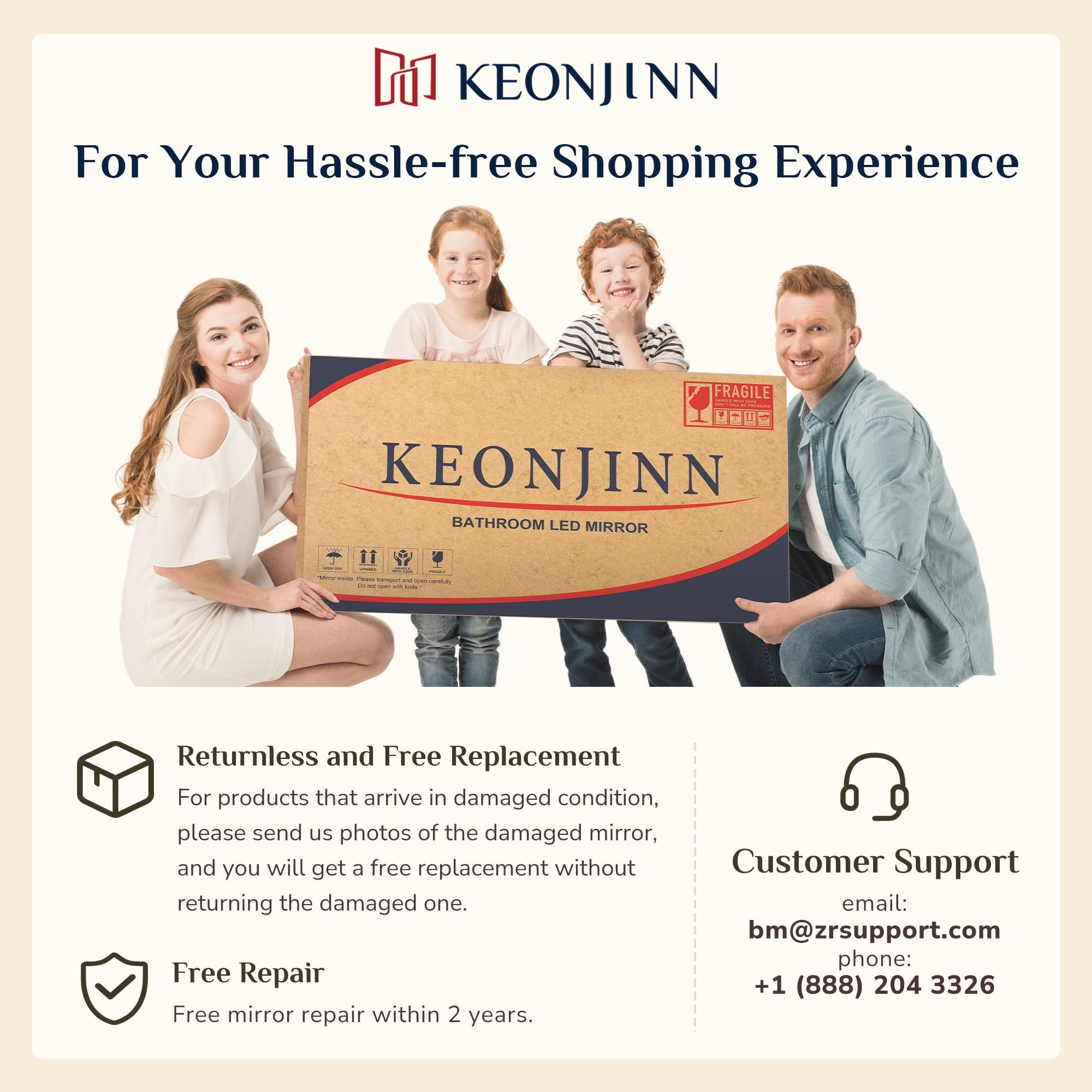 Keonjinn 84 x 32 Inch LED Bathroom Mirror with Lights 3 Color Temperature Frontlit Oversized Vanity Mirror Wall Mounted Anti-Fog, UL Listed LED Driver, Tempered Glass Dimmable Lighted Bathroom Mirror