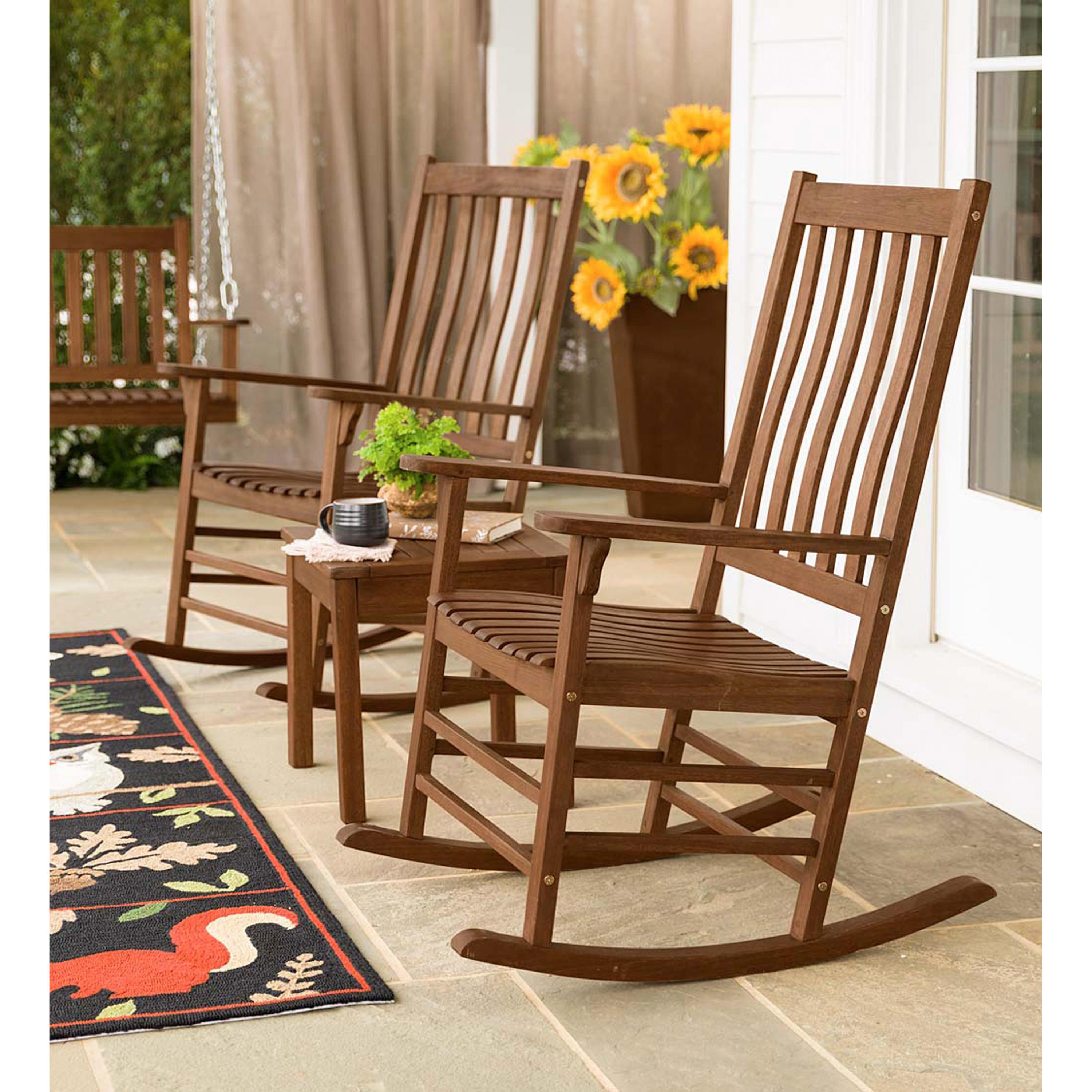 Indoor/Outdoor Slatted Wood Rocker