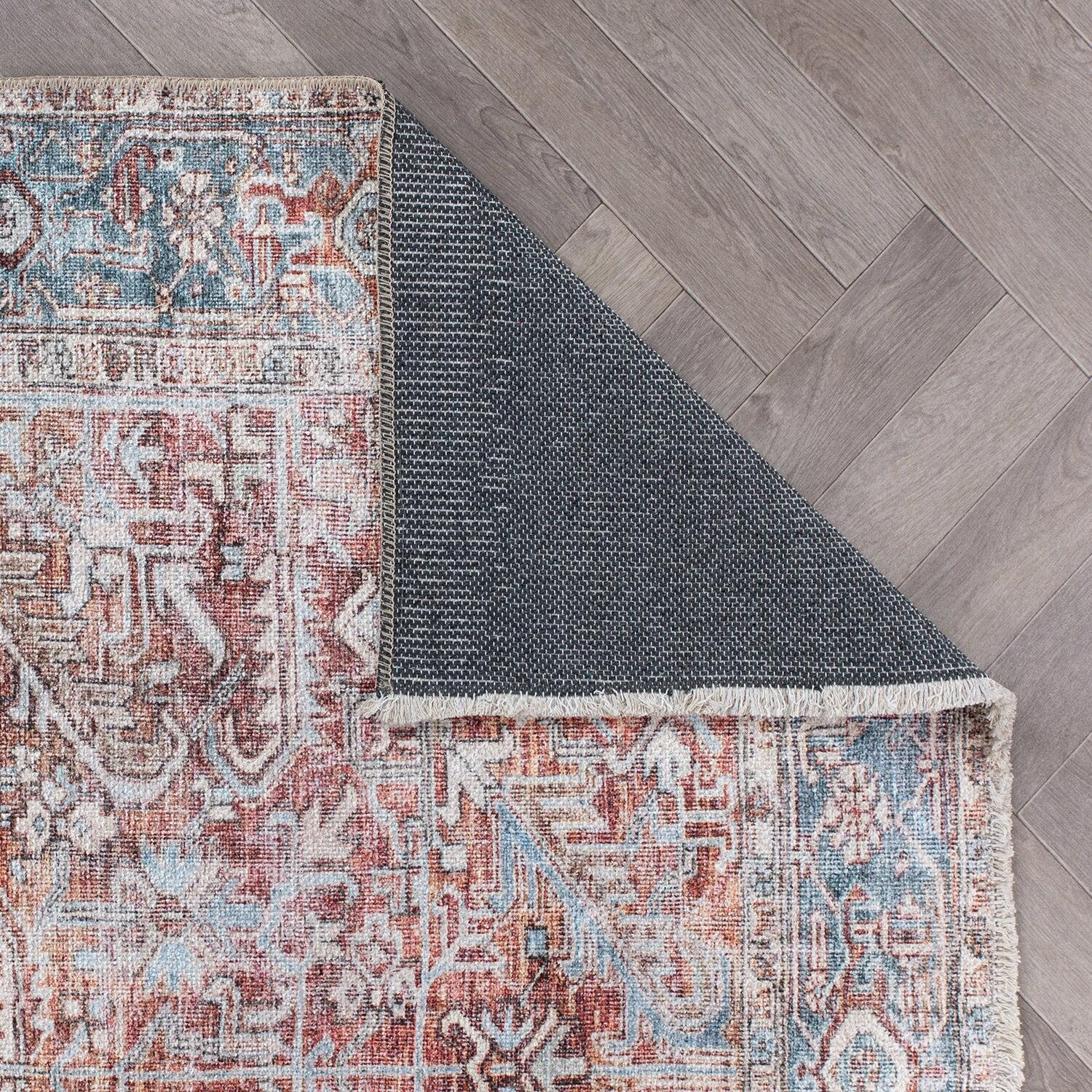 World Rug Gallery Vintage Distressed Machine Washable Area Rug- RED 9'X12'