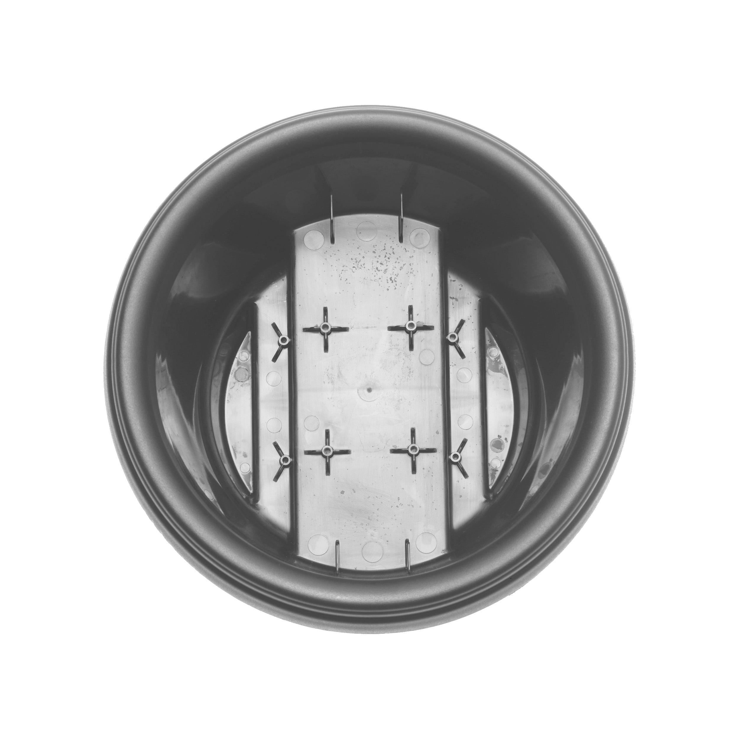 Bloem 12" Modica Deck Rail Round Planter, Charcoal