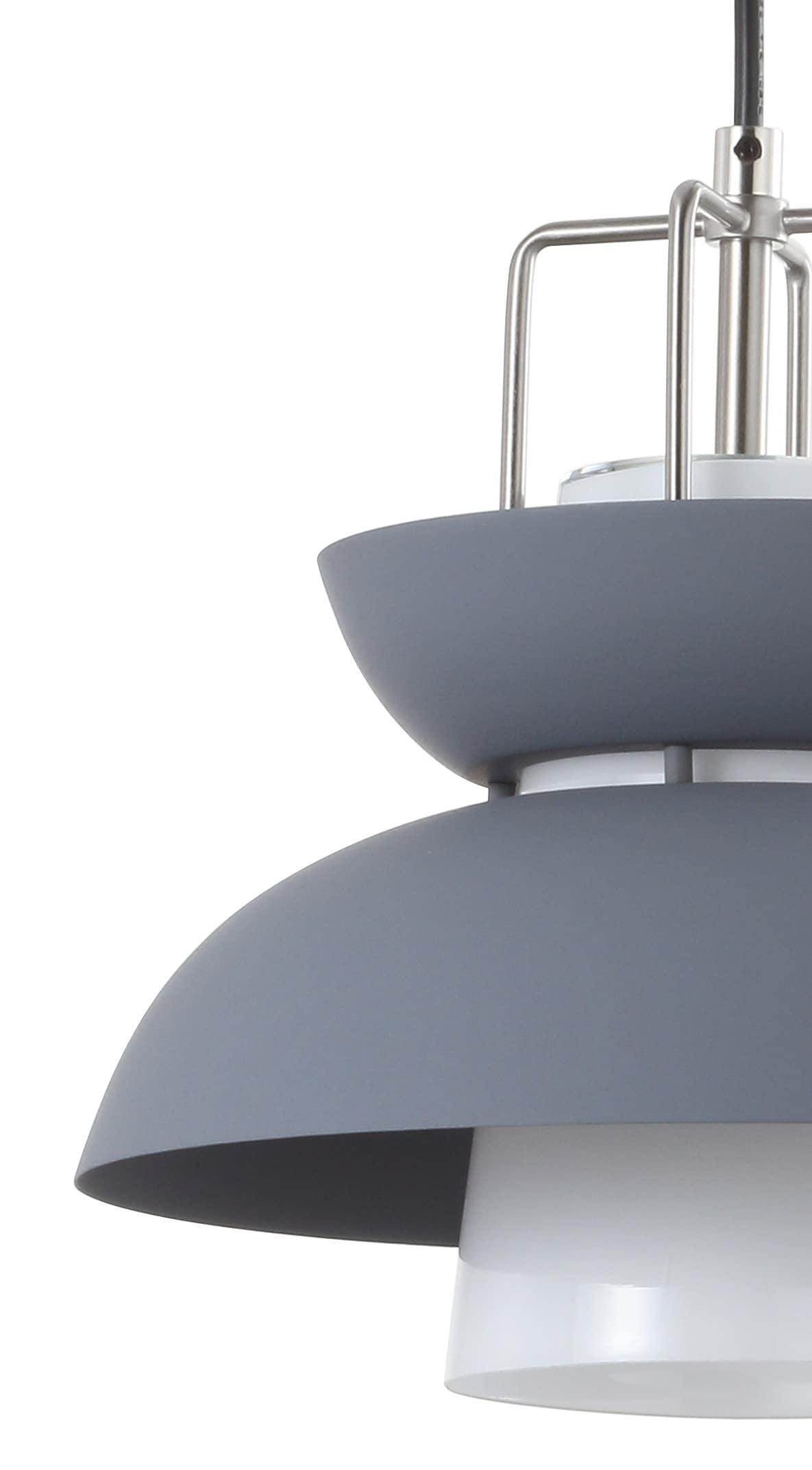 Paul 11" Farmhouse Metal LED Pendant, Gray