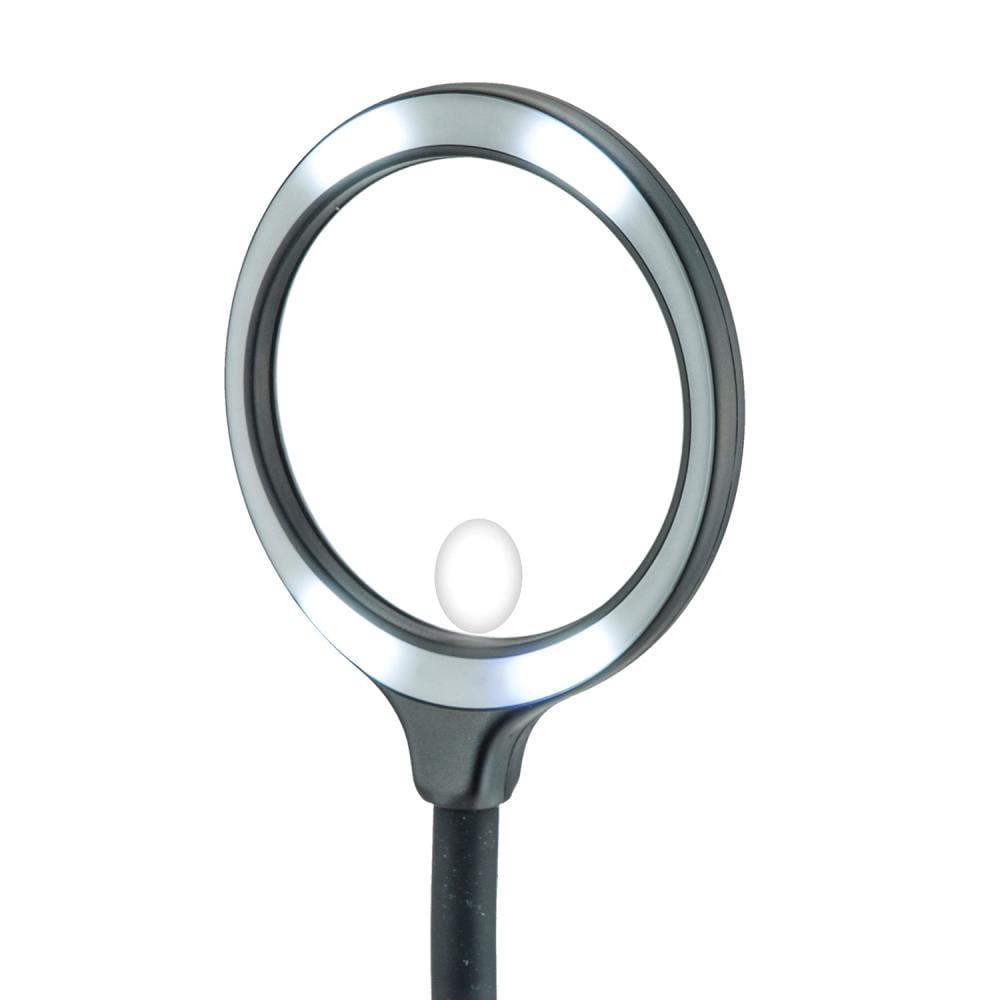 CARSON® DeskBrite™ 300 2x Aspheric COB LED Desk Top Magnifier with 5x Spot Lens in Black