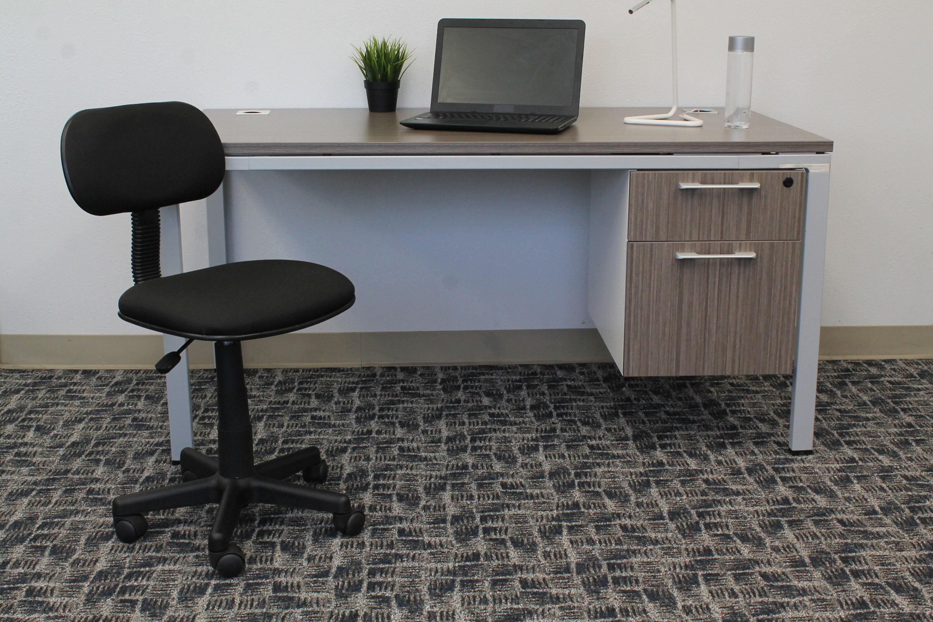Fabric Steno Chair Black - Boss Office Products: Pneumatic Lift, Nylon Base, Swivel Casters