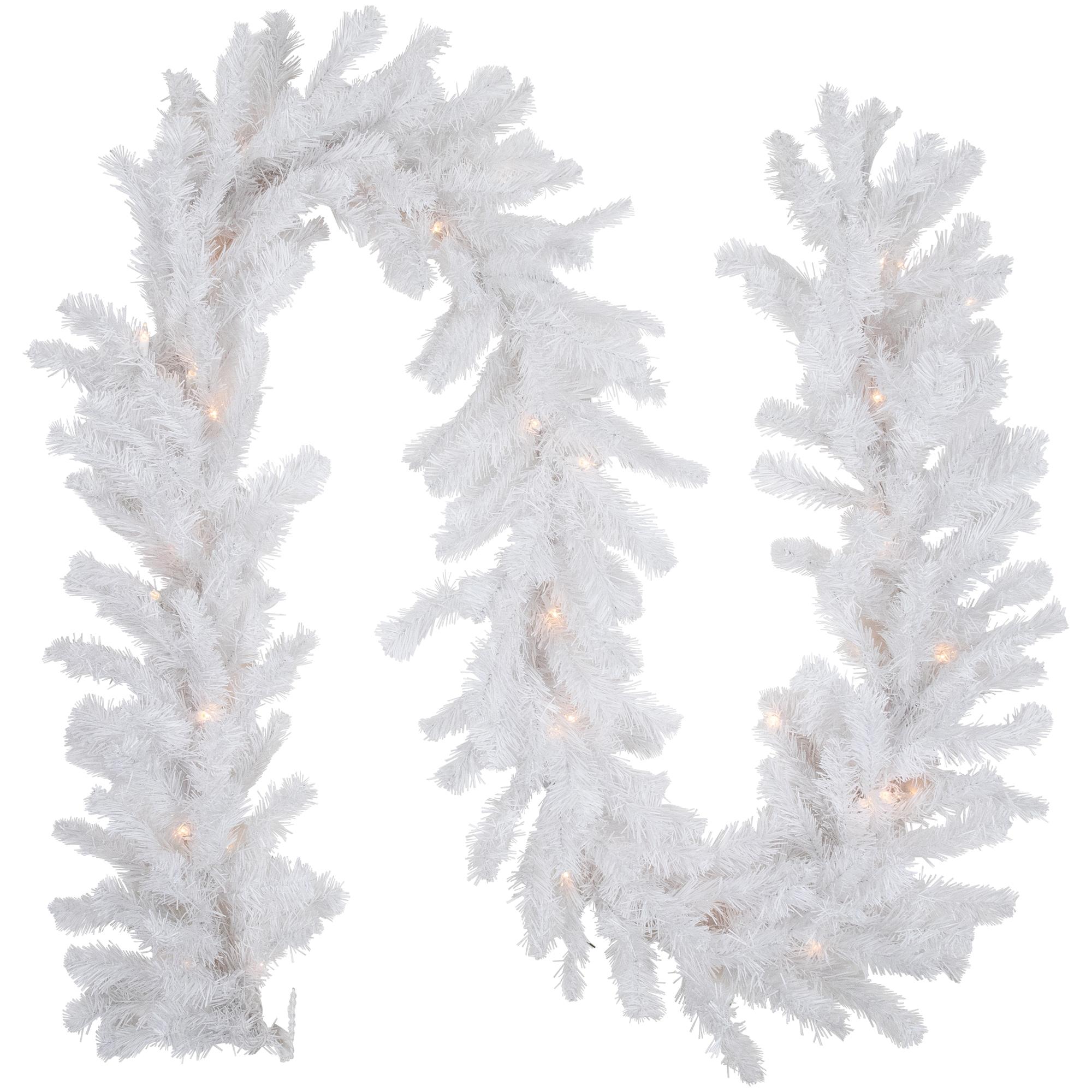 Northlight Seasonal 50' x 10" Pre-Lit Commercial Length Snow White Christmas Garland Clear Lights