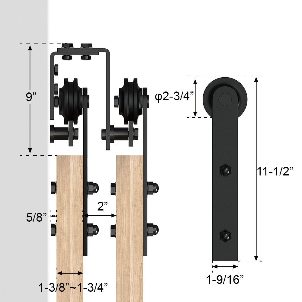 Double Bypass Barn Door Hardware Kit