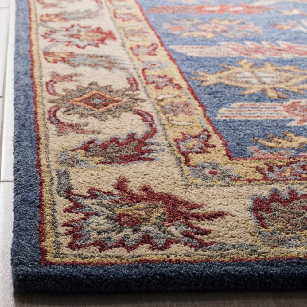 Antiquity AT506 Hand Tufted Area Rug - Blue/Red - 6'x9' - Safavieh.