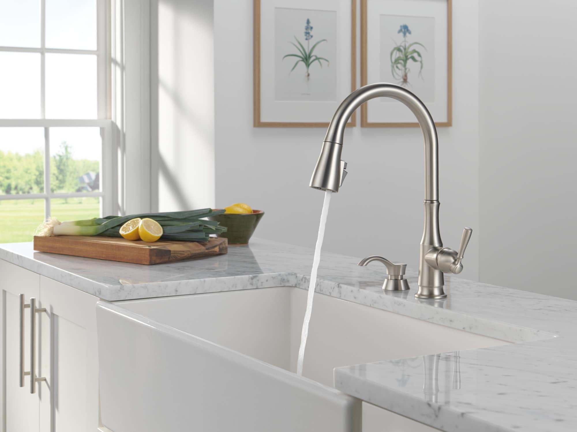 Capertee Pull Down Sprayer Kitchen Sink Faucet with Matching Soap Dispenser