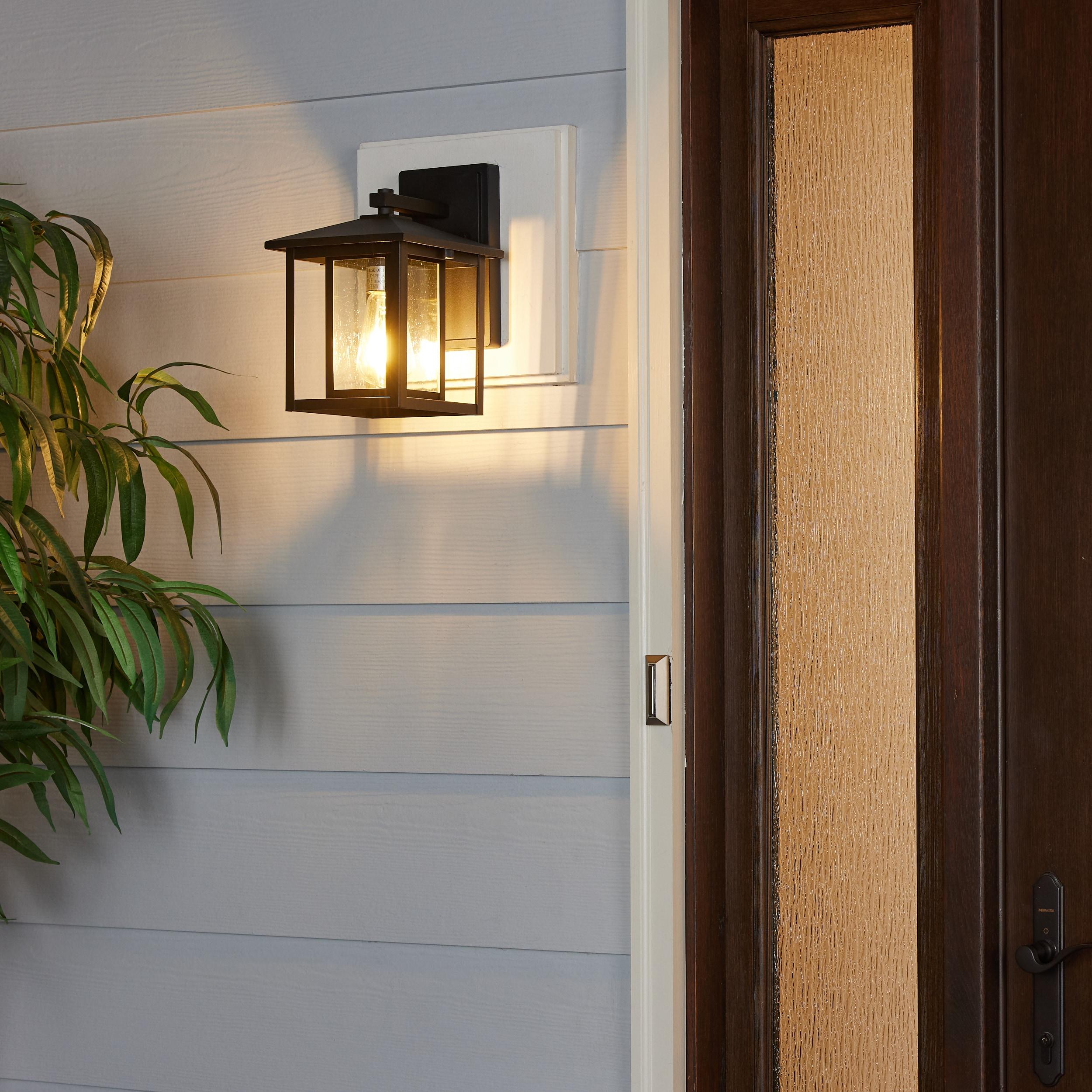 Hunnington 1-Light Black Outdoor 11 in. Wall Lantern Sconce