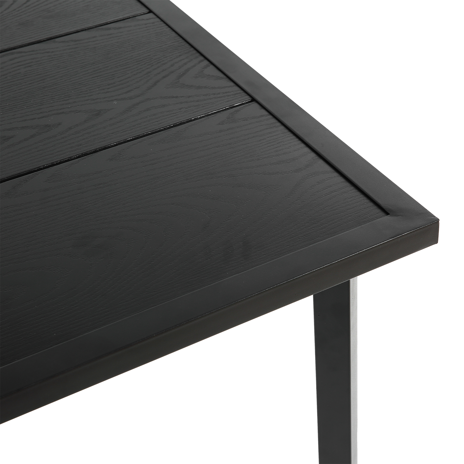 howcoolmall 5 Piece Patio Dining Set for 4, 4 Chairs with Cushions and 1 Square Table with 1.75” Umbrella Hole Outdoor Furniture Set, Black and Brown