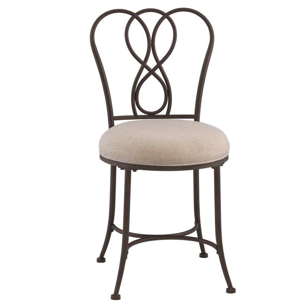 18.5" Christina Metal Vanity Stool Bronze/Cream - Hillsdale Furniture