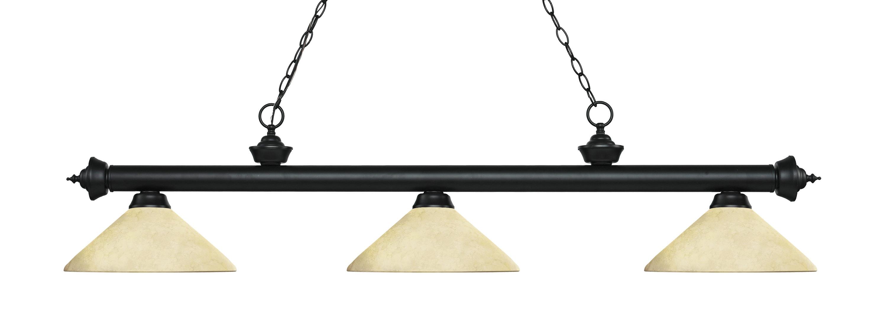 Z-Lite Riviera 3 - Light Island Pendant Light in  Matte Black