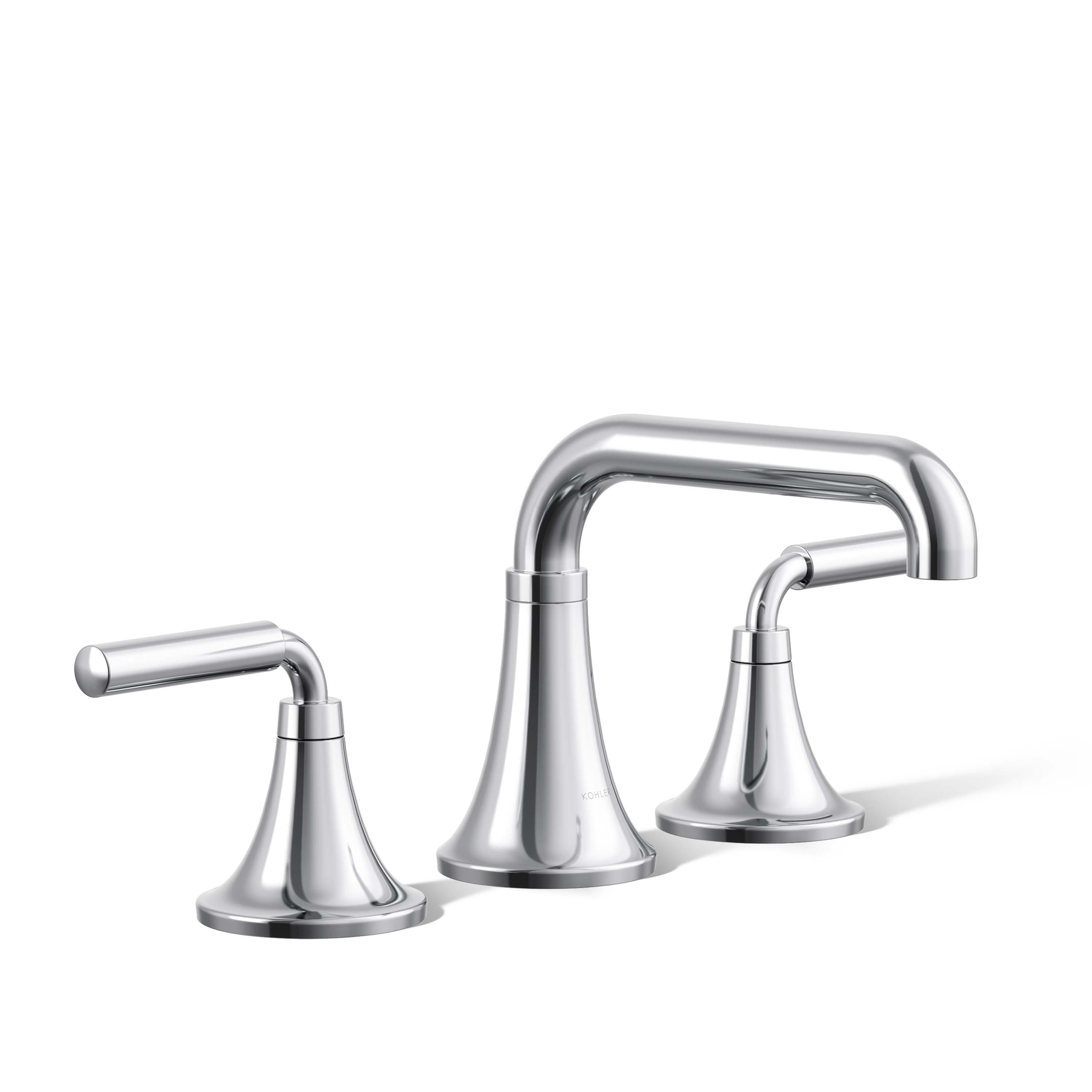 Tone Widespread Bathroom Sink Faucet, Three-Hole Bathroom Faucet with Clicker Drain, 1.2 GPM