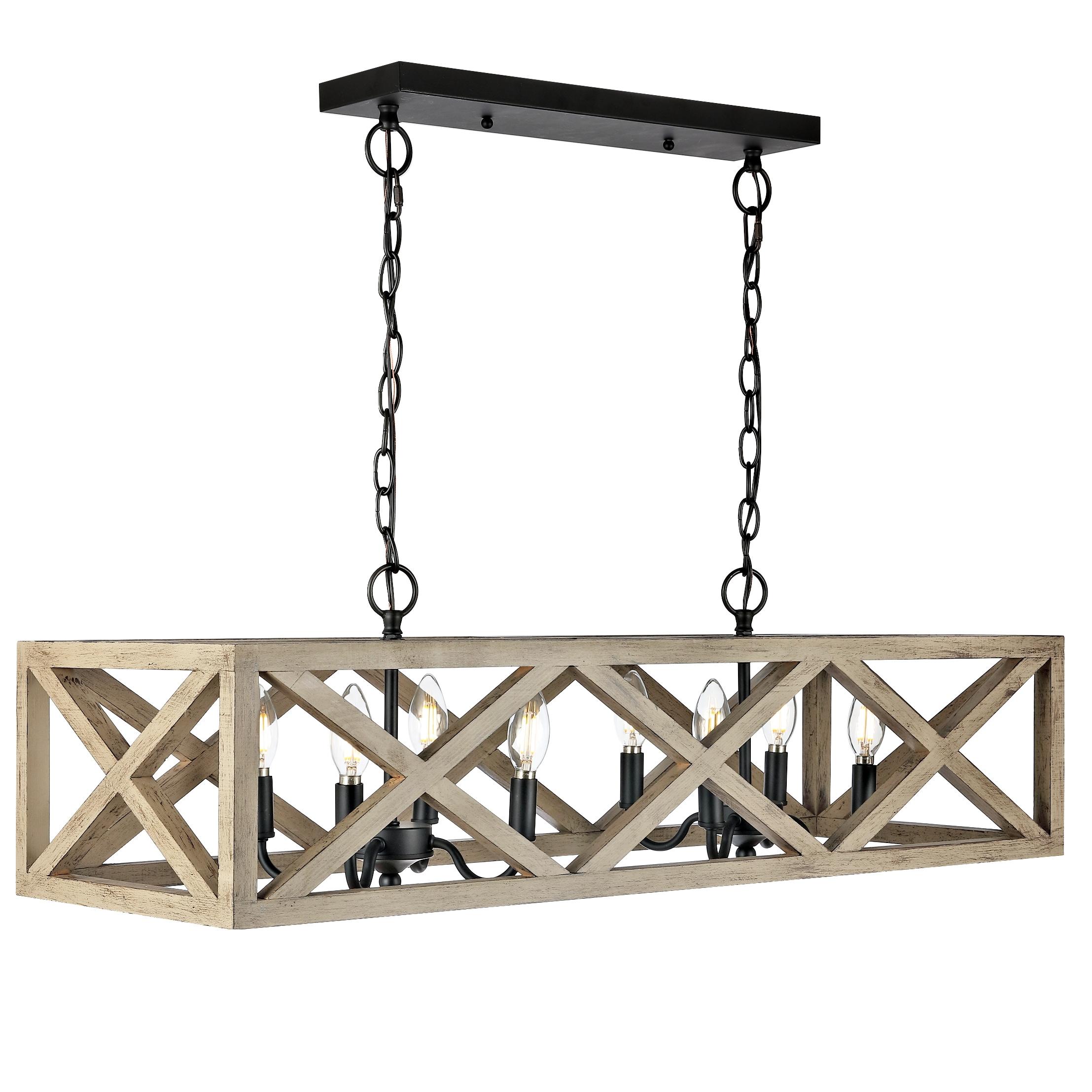 Quentin 8 Light 36" Pendant - PND4100 - Black - Safavieh