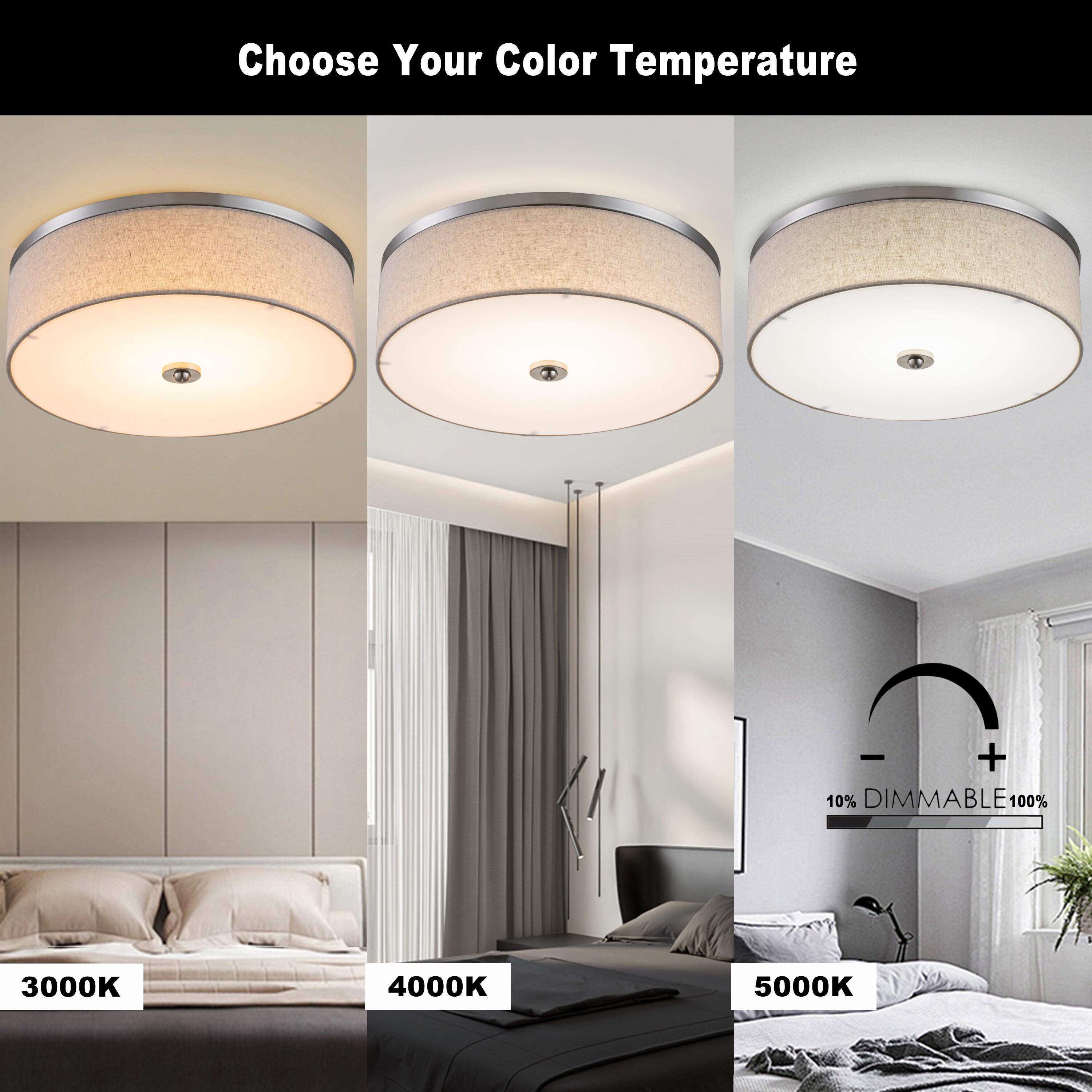 C Cattleya Dimmable 23W Selectable LED Flush Mount Ceiling Light - 15 in.