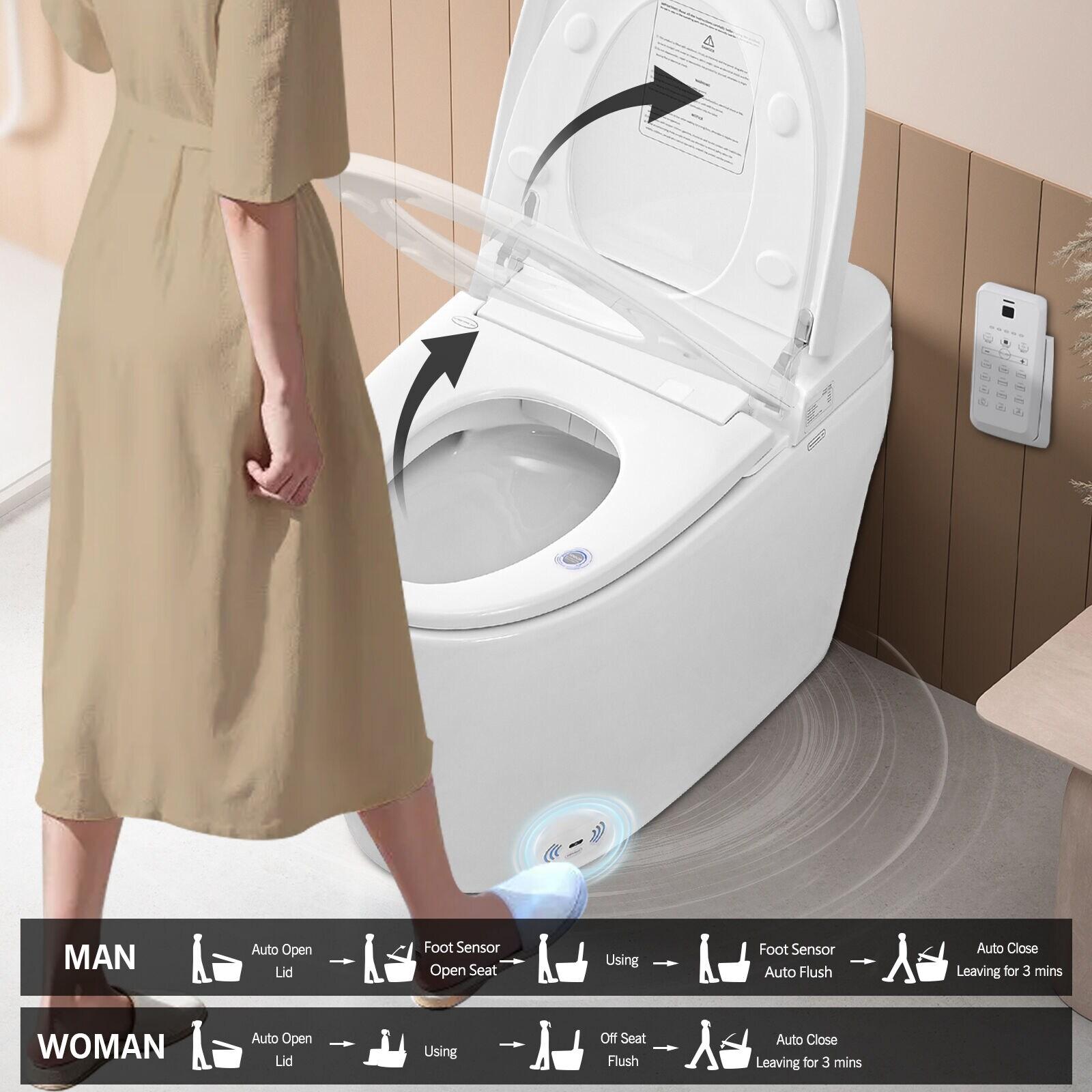 VIBRANTBATH 1.1 Gallons GPF Elongated Bidet Toilet (Seat Included)